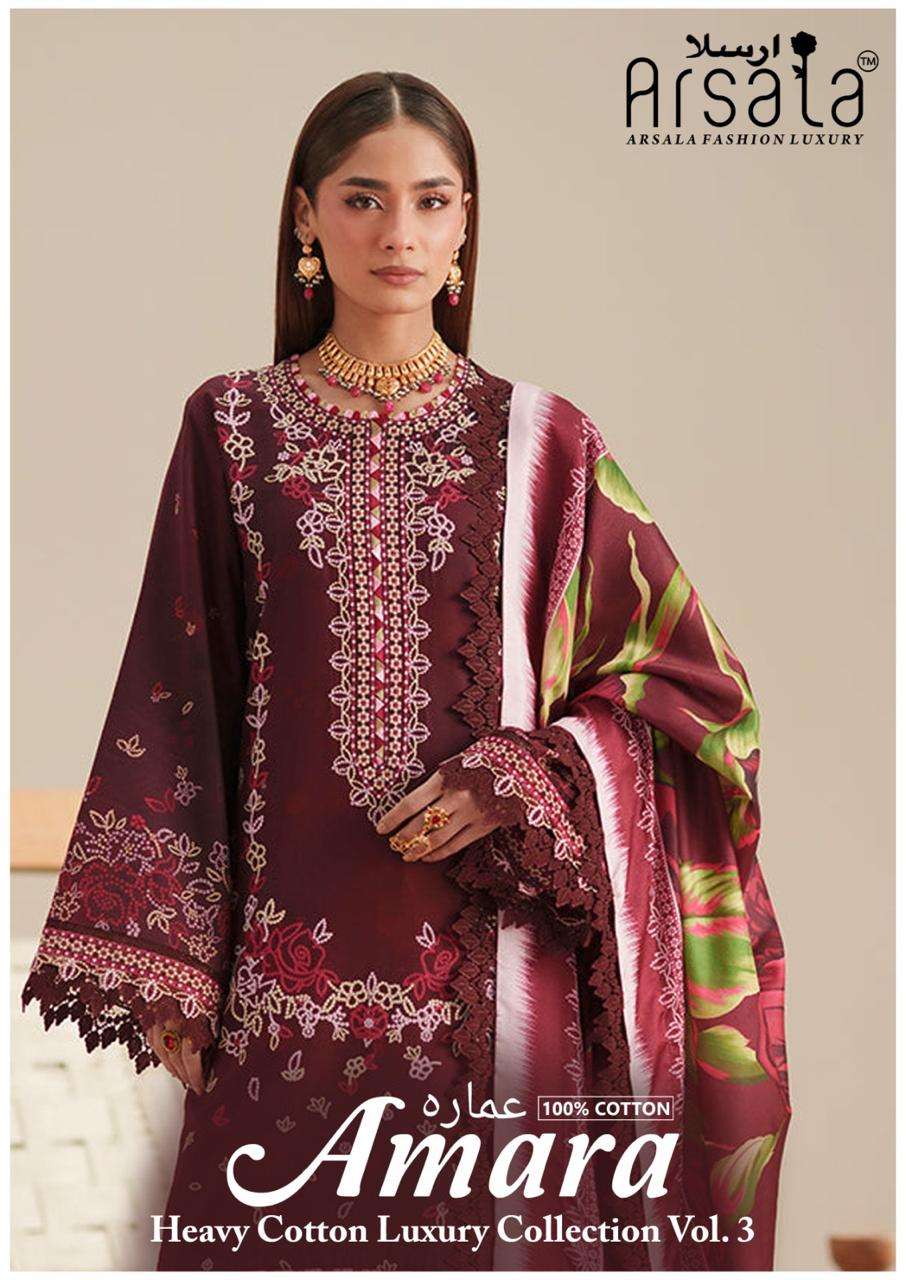 ARSALA FASHION AMARA VOL 3 LAWN COTTON PAKISTANI DRESS LOW P...