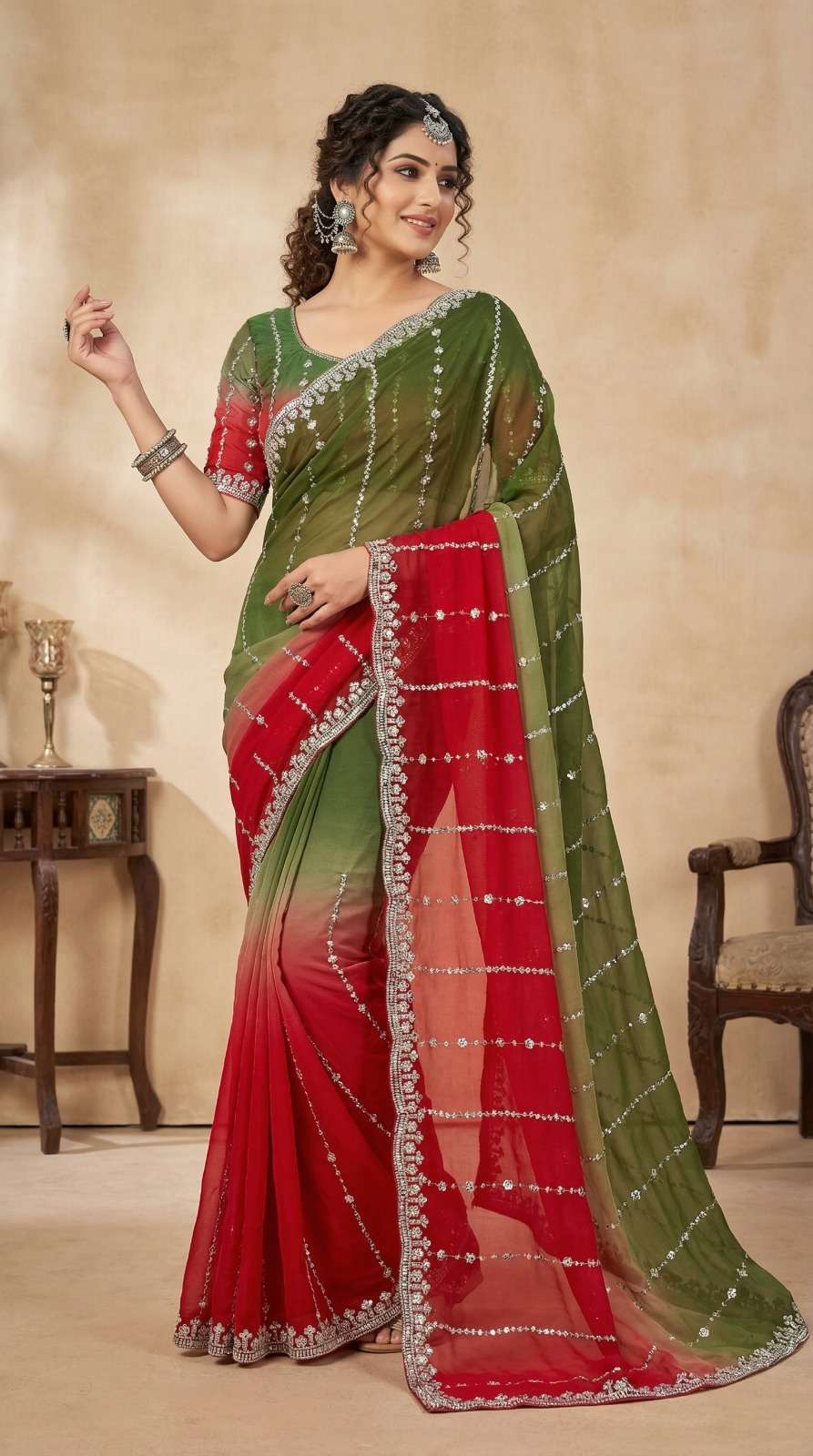attractive new Launching New Designer Gauri 3 soft fancy sat...