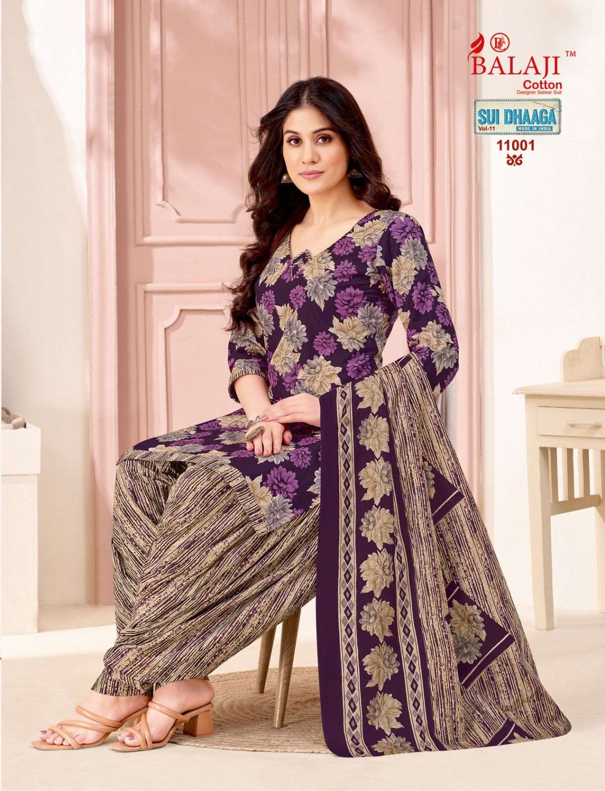 BALAJI COTTON SUI DHAGA VOL 11 COTTON PRINTED PATIYALA DRESS...