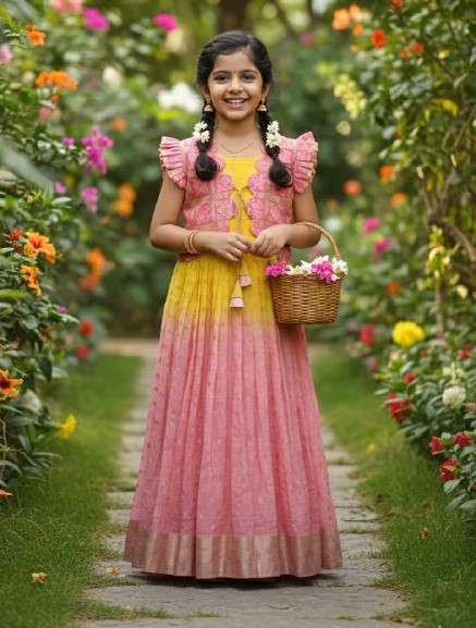 BANDHANI PADDING KIDS COAT GOWN TO FESTIVAL PRETTY GIRL OUTF...