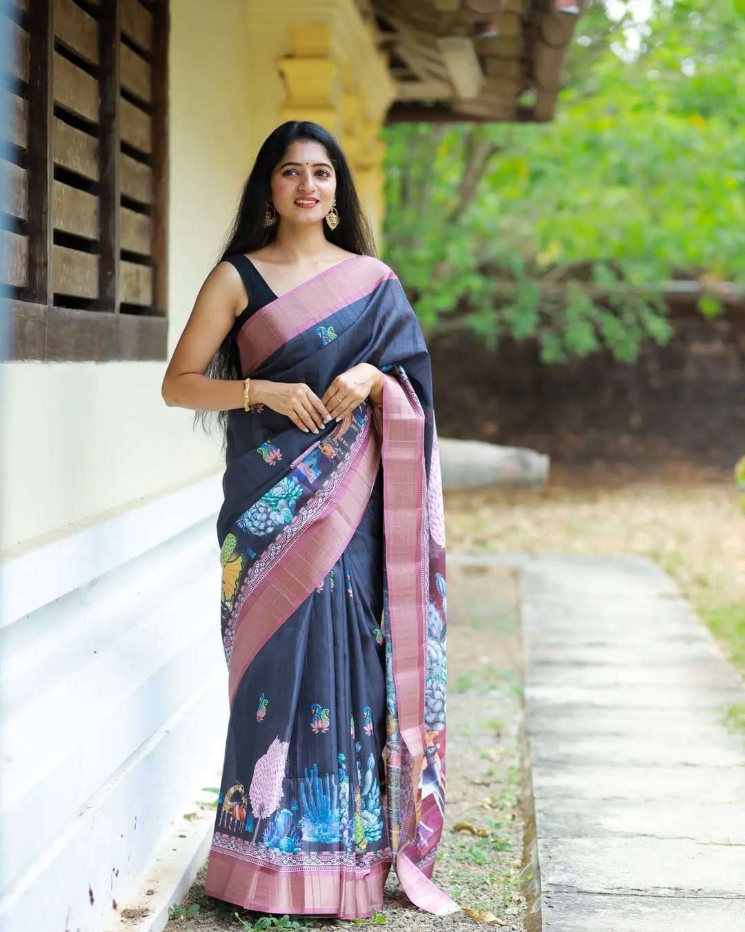 beautiful Pure and Soft Handloom Silk super fancy fabric Dig...