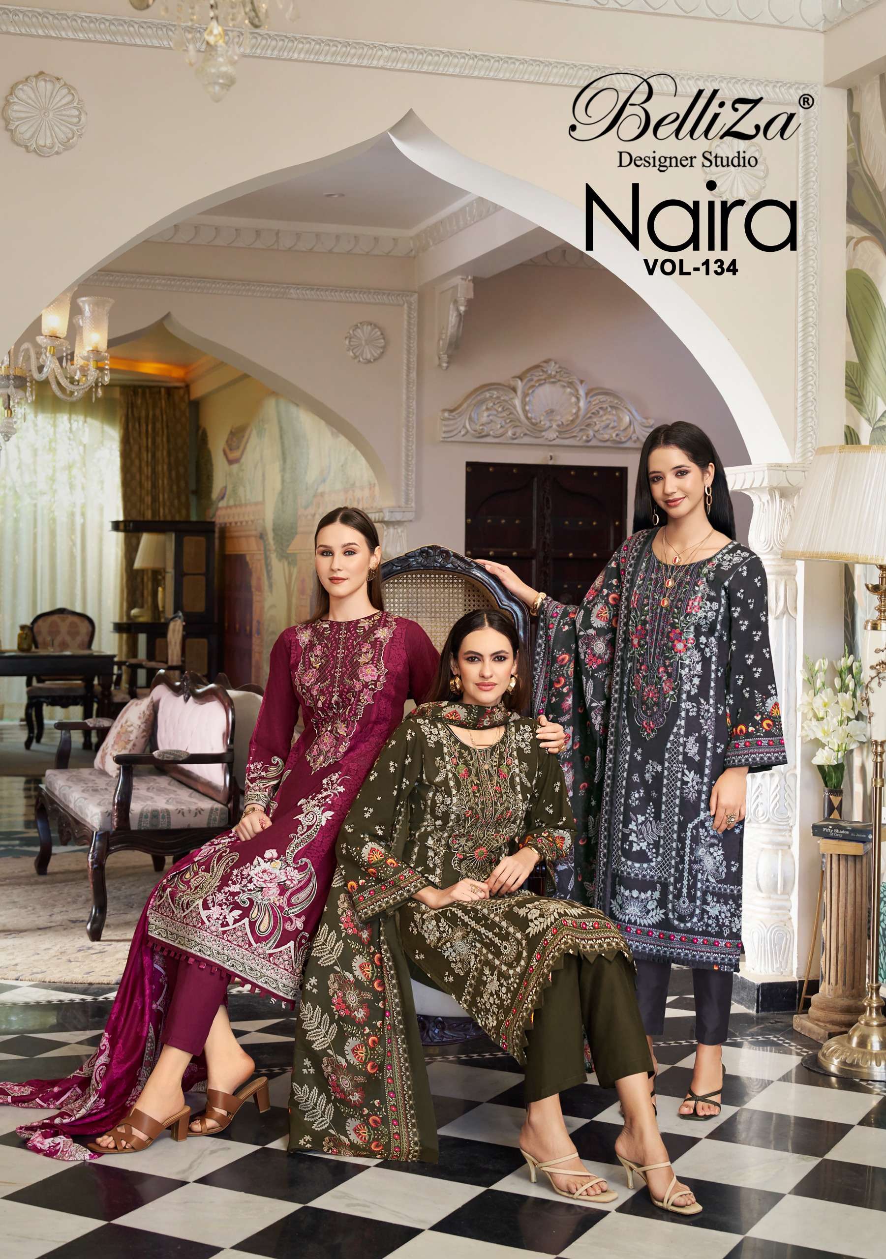 BELLIZA DESIGNER STUDIO NAIRA VOL 134 COTTON FLOWER DESIGNER...