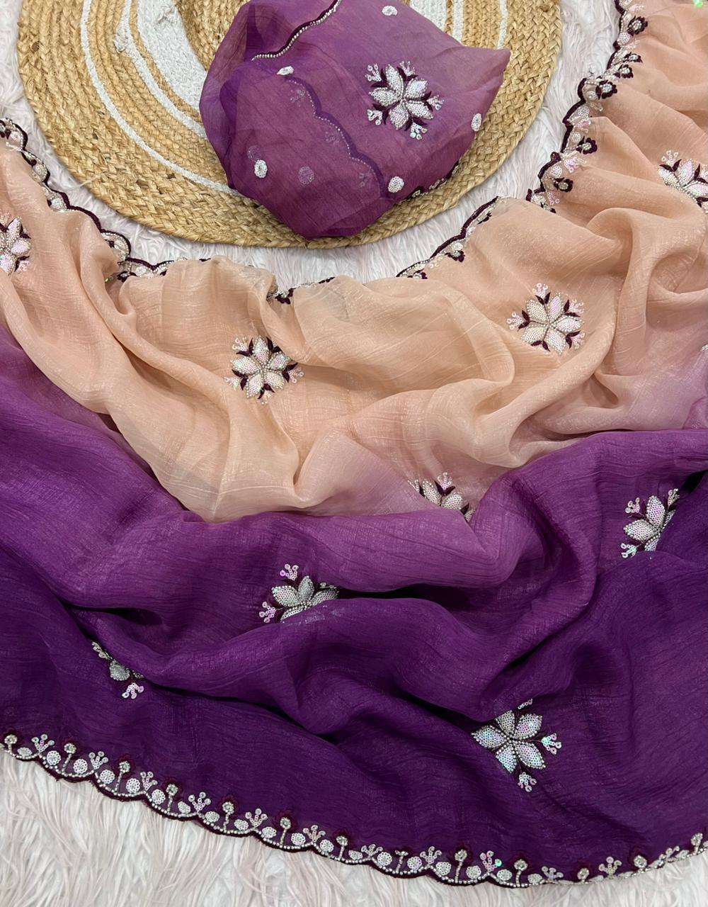 best Quality and fancy Peding Crunchy Fabric regular wear sa...