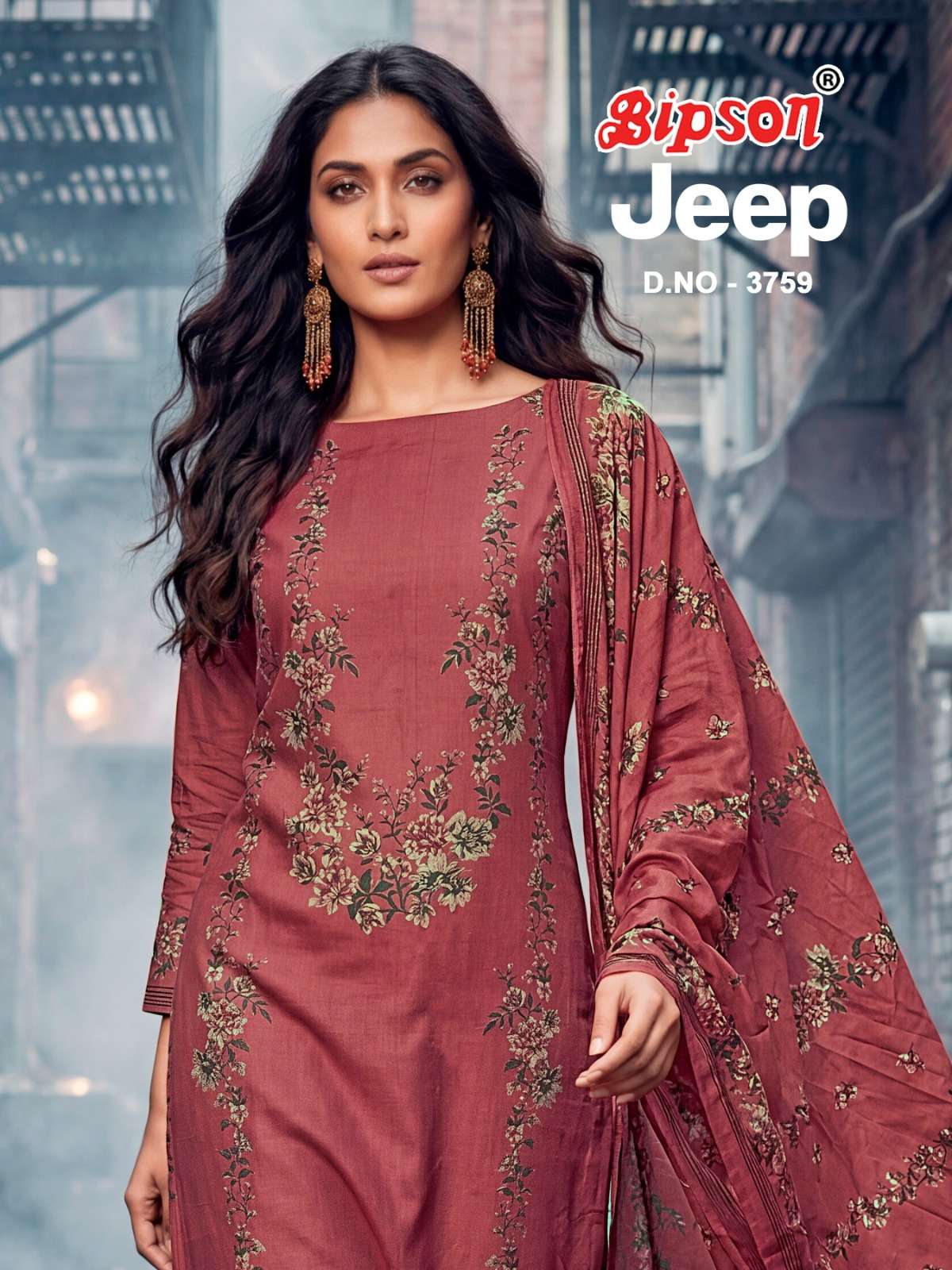 BIPSON PRINTS JEEP WRANGLAR VOL 3759 ROMAN SILK DISCHARGE PR...