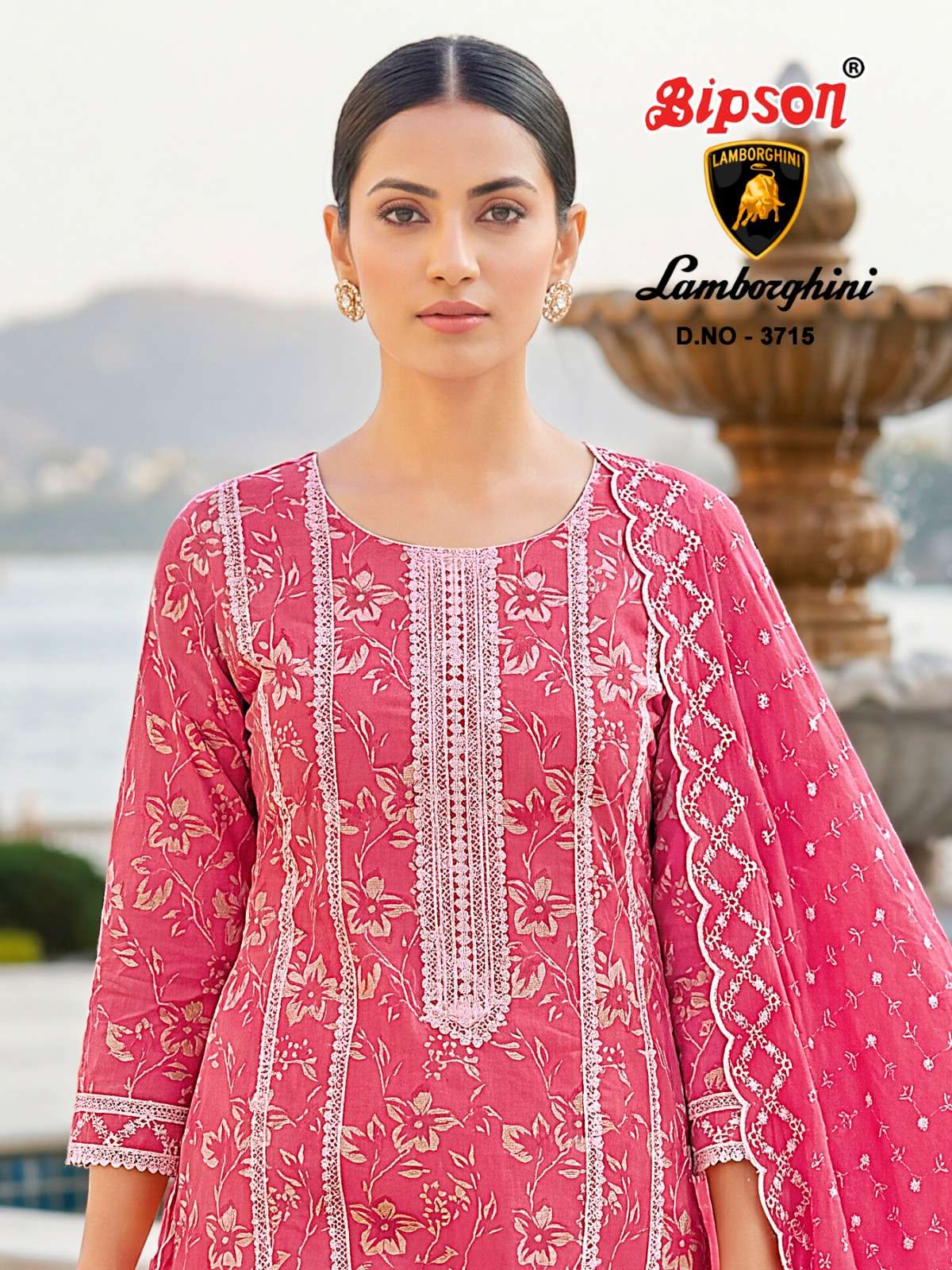 BIPSON PRINTS LAMBORGHINI 3715 COTTON MATERIAL DESIGNER SALW...