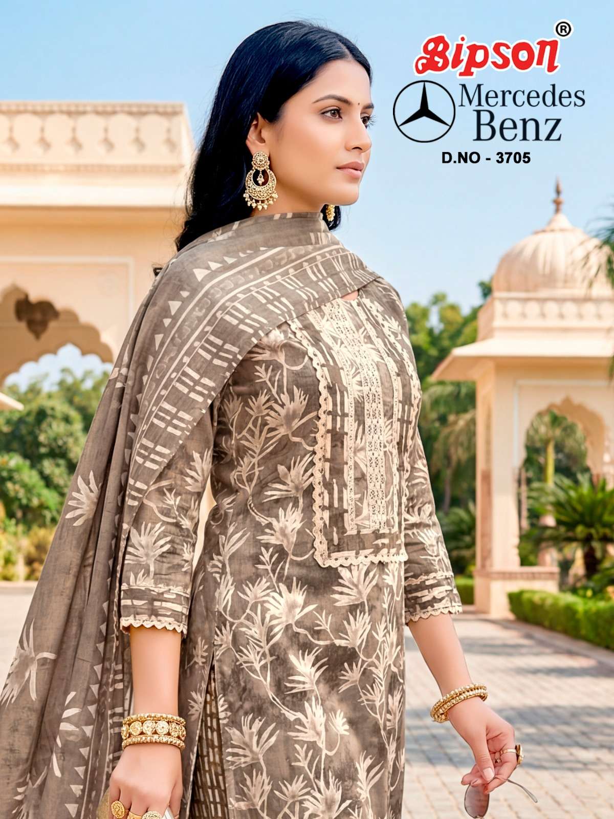 BIPSON PRINTS MERCEDEZ BENZ 3705 SUMMER COTTON CAMBRIC MOTI ...