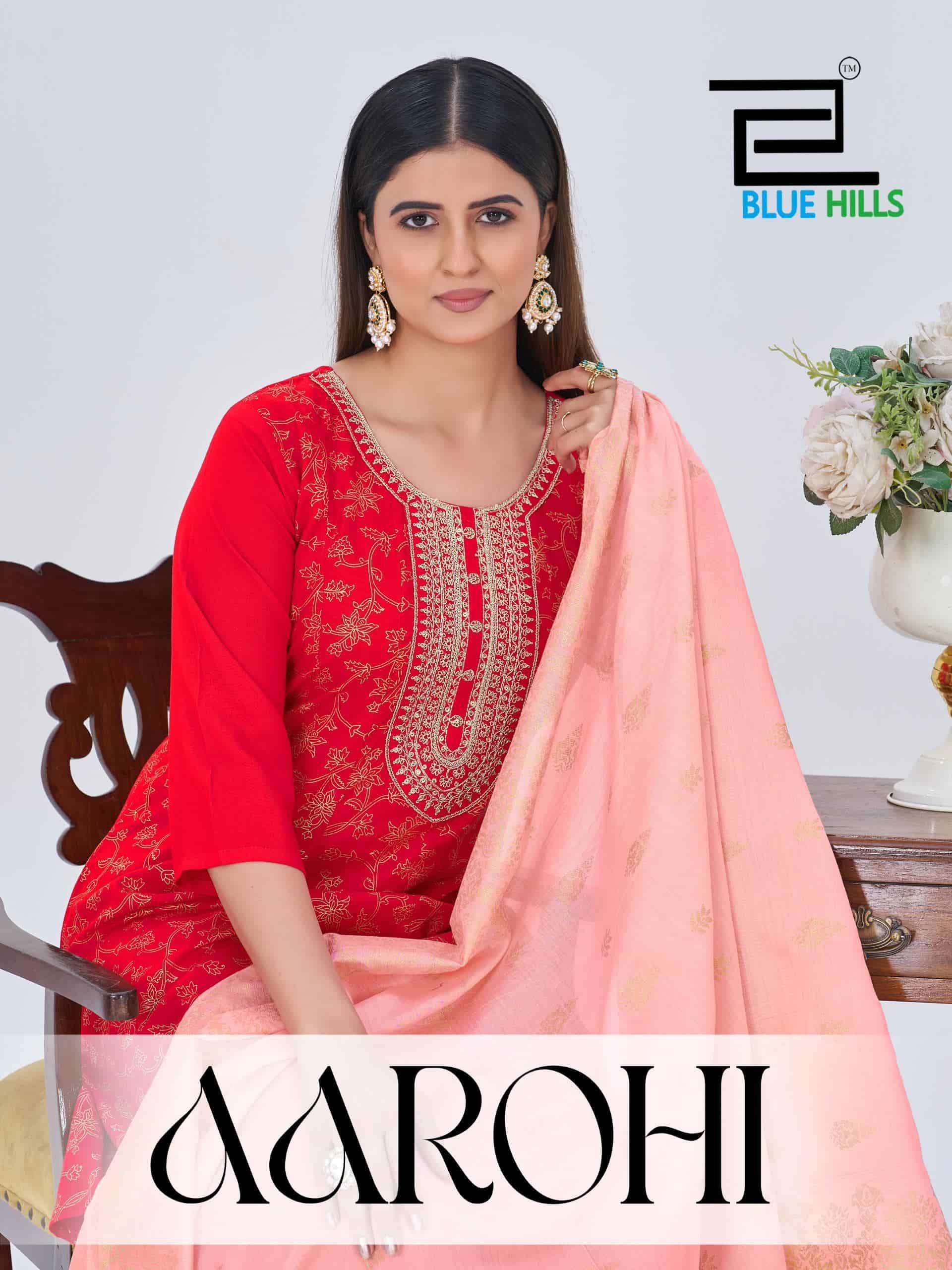 BLUE HILLS AAROHI READYMADE RAYON FOIL PRINT SALWAR SUIT AT ...