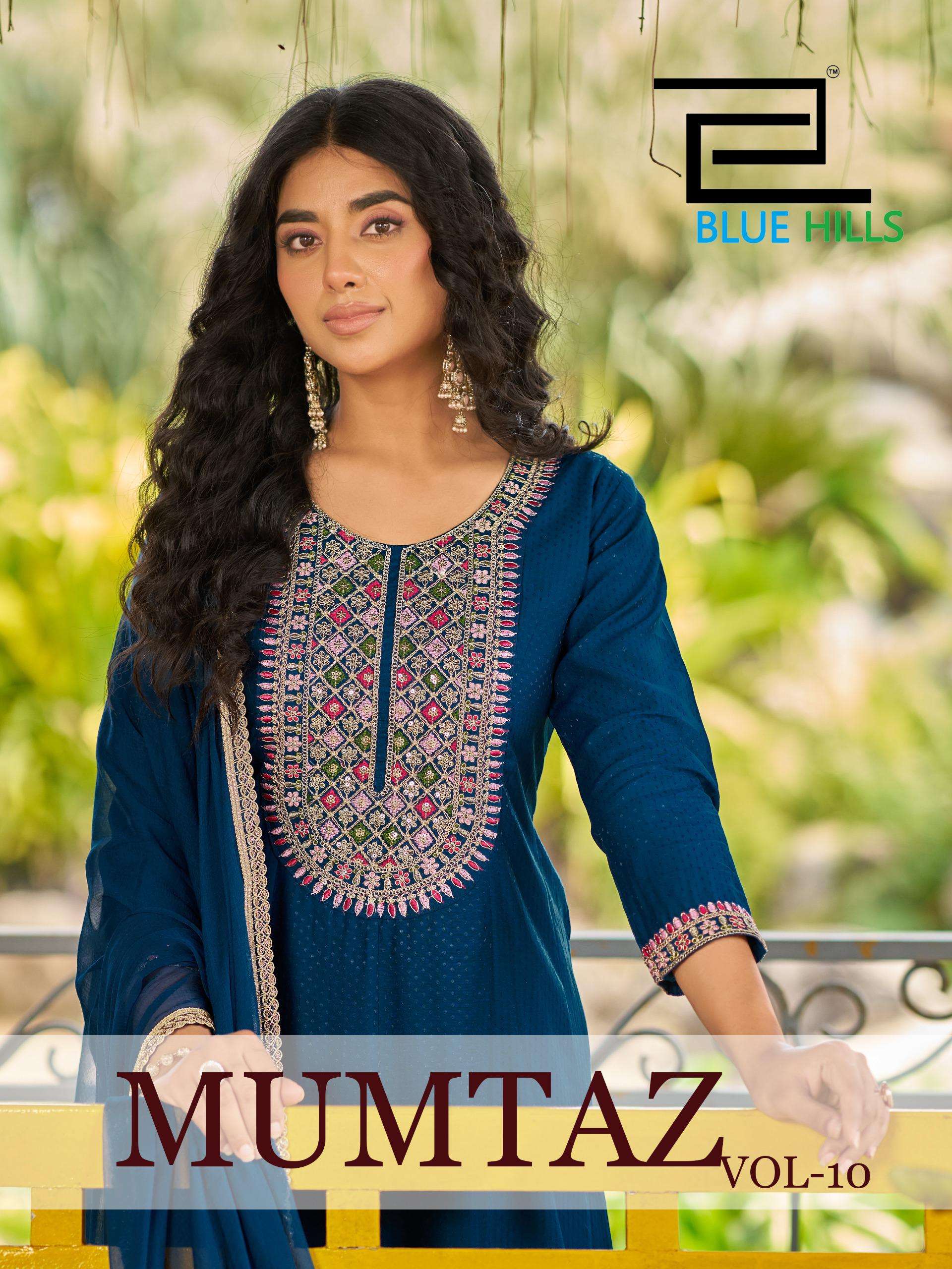 BLUE HILLS MUMTAZ VOL 10 RAYON DOBBY HEAVY NECK LONG ANARKAL...