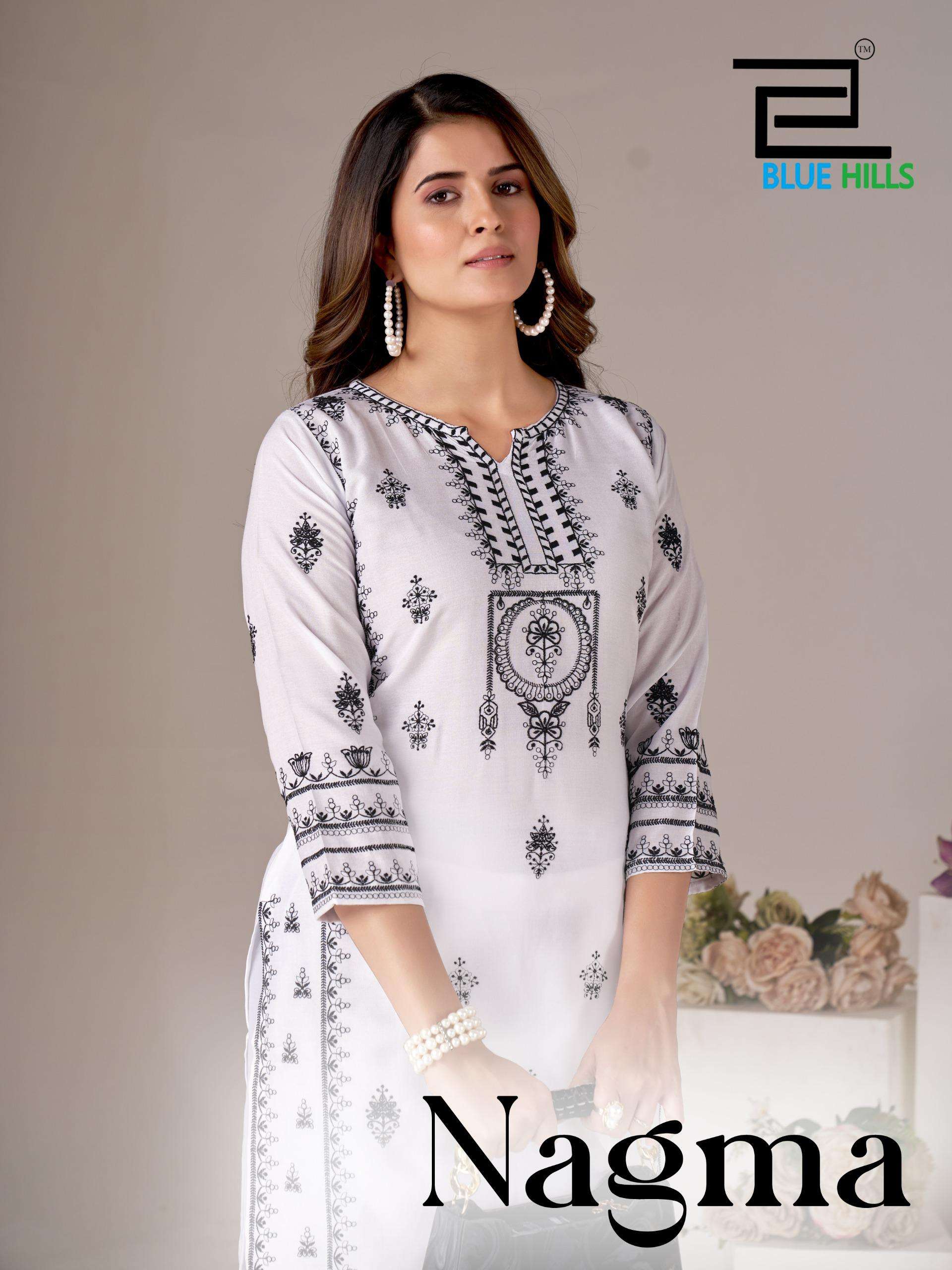 BLUE HILLS NAGMA 14KG RAYON WITH WORK KURI PANT COLLECTION A...