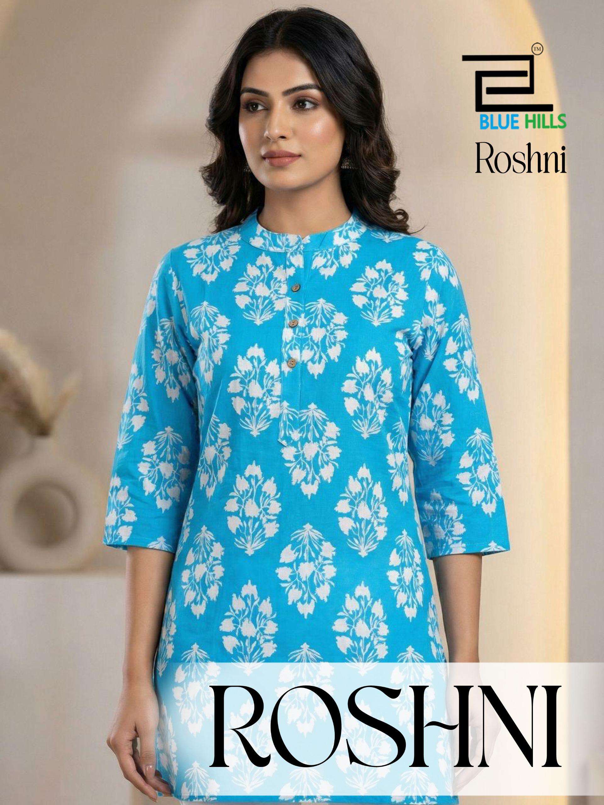BLUE HILLS ROSHNI PURE COTTON PRINT SHORT TOP FOR DAILY WEAR...
