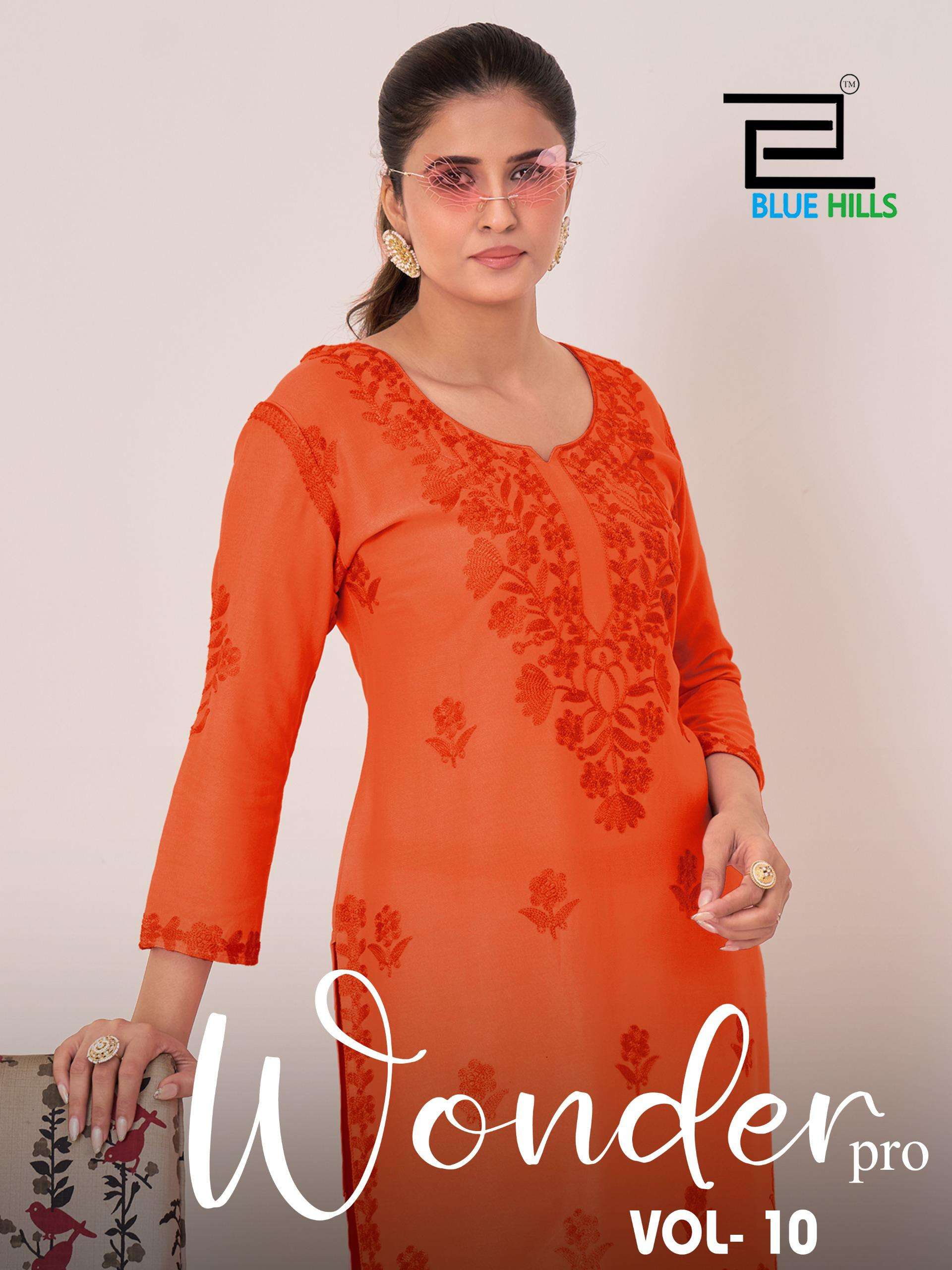 BLUE HILLS WONDER PRO VOL 10 14KG RAYON JAIPUR PRINT TOP PAL...