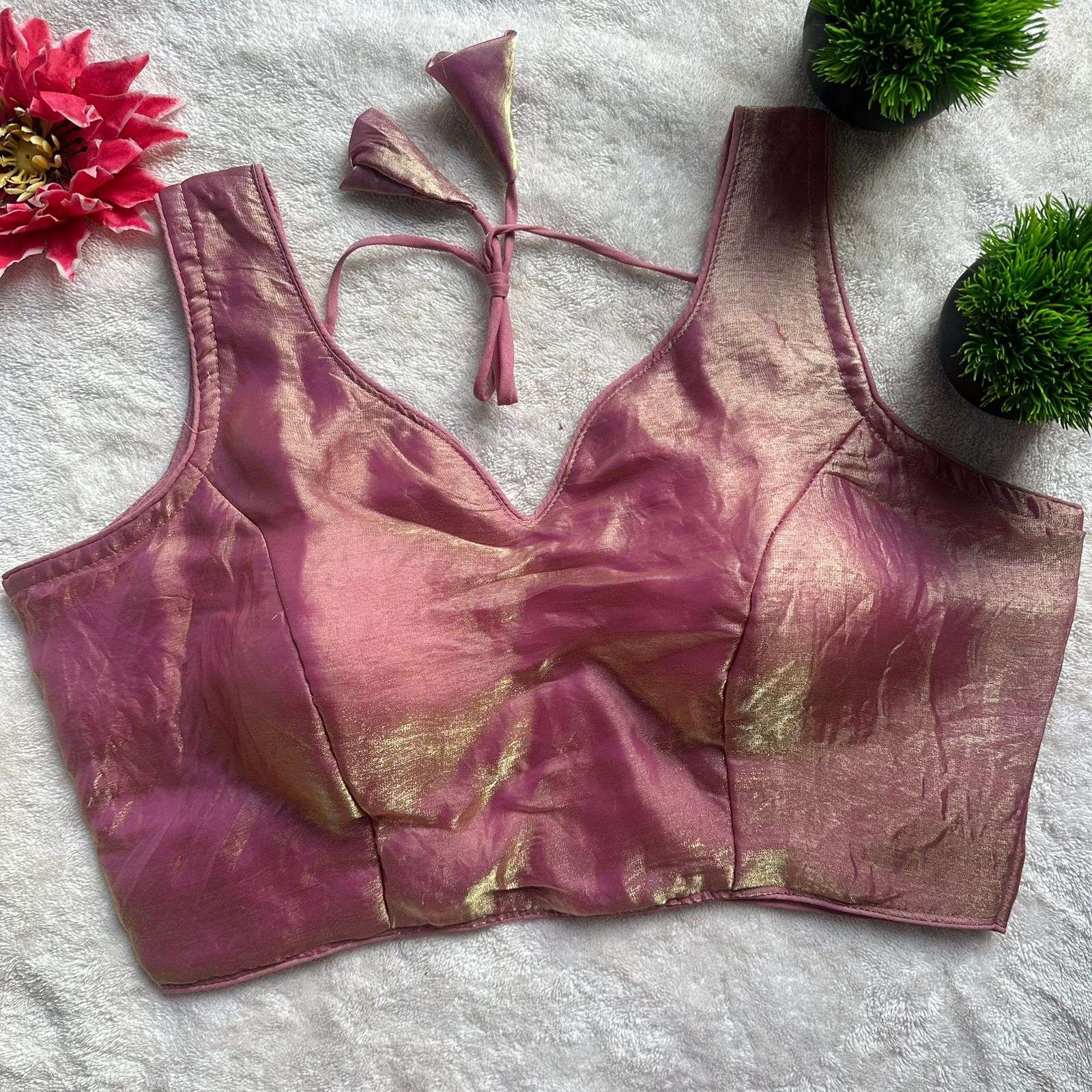 BOLLYWOOD SATIN BLOUSES PURE AND HEAVY FANCY COTTON FABRIC W...