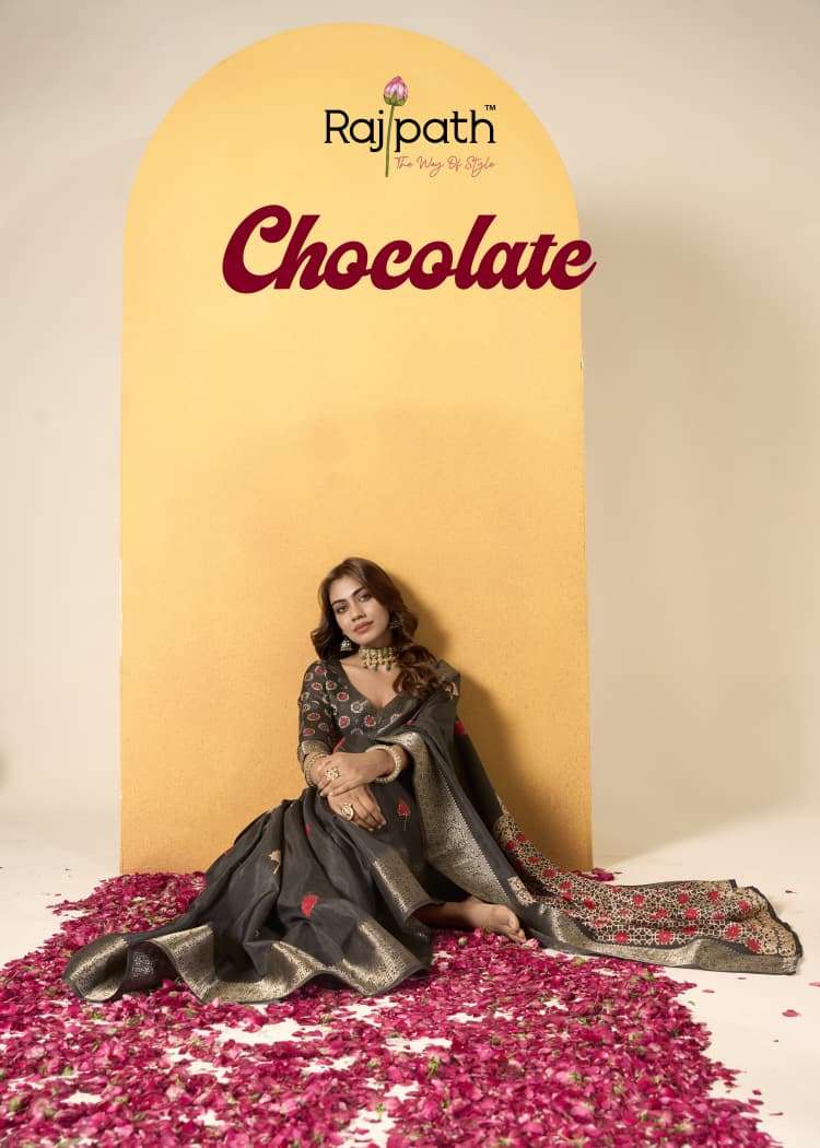 BRANDAD AND PREMIUM RAJPATH FABRICS CHOCOLATE SILK DOLA SILK...