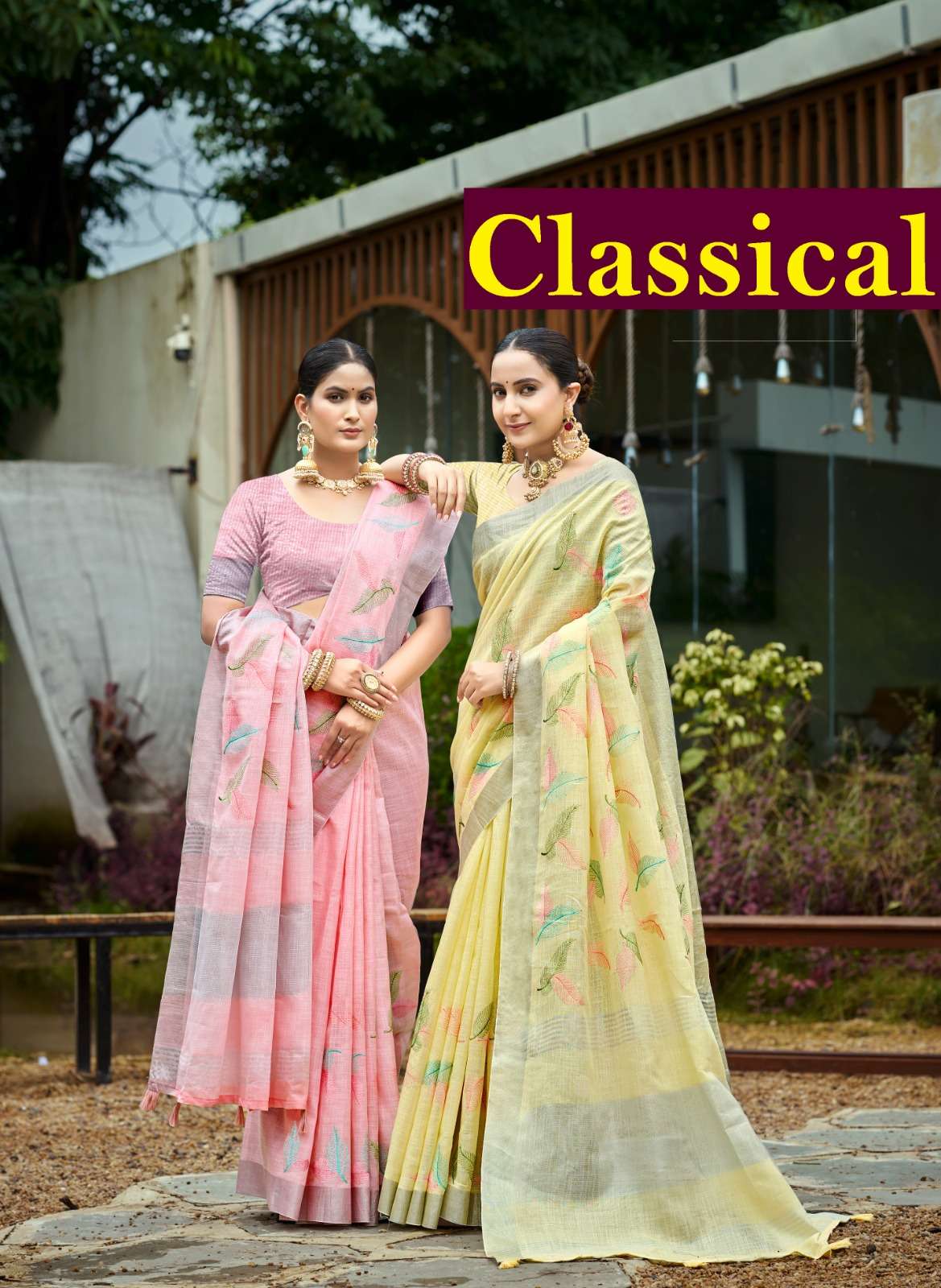 Bunawat Classical 1001 To 1006 Linen adorned with delicate t...