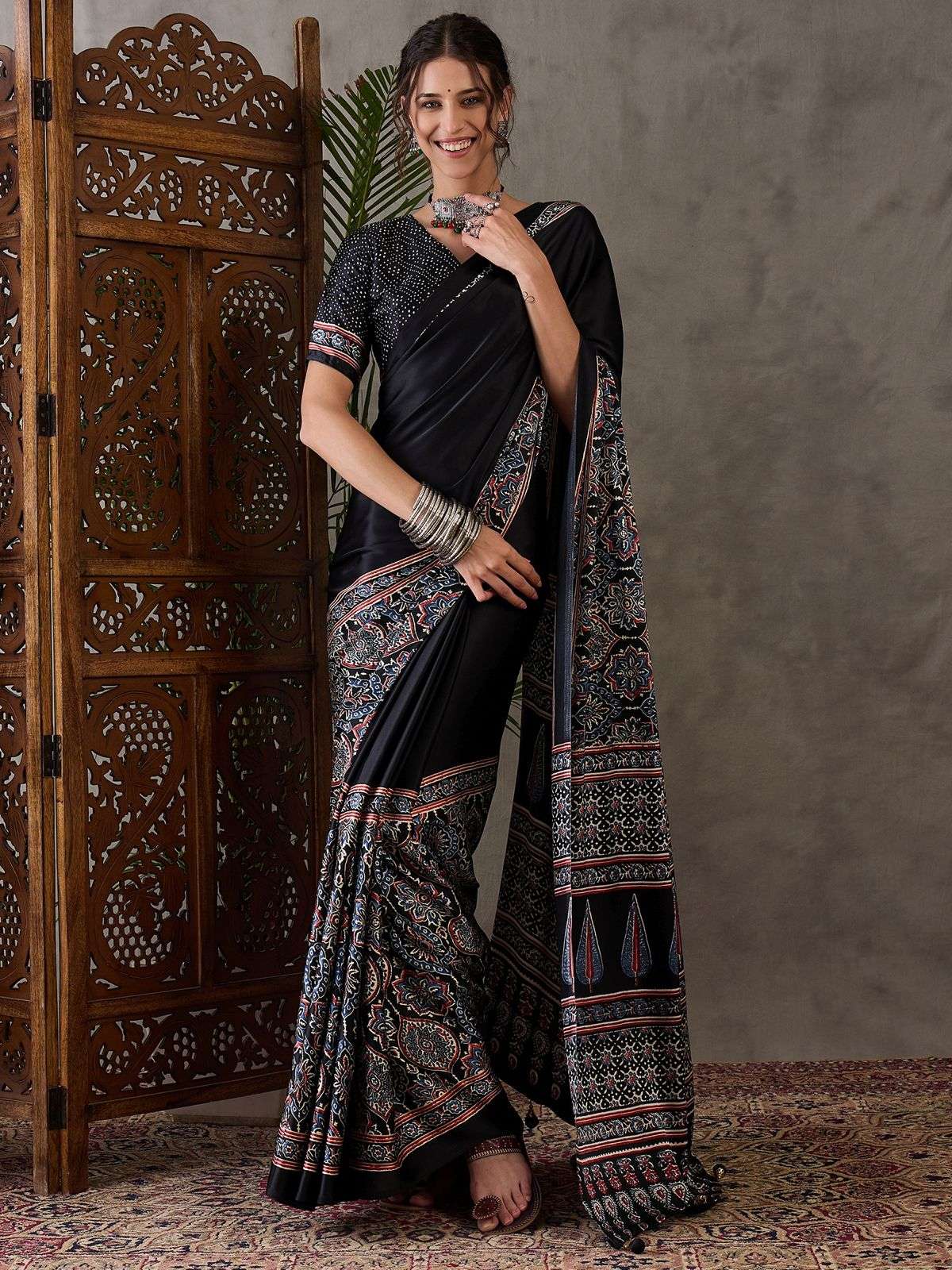 CLASSIC AND FASHIONABLE AJRAKH PRINT SOFT SEMI MODAL GOOD F...