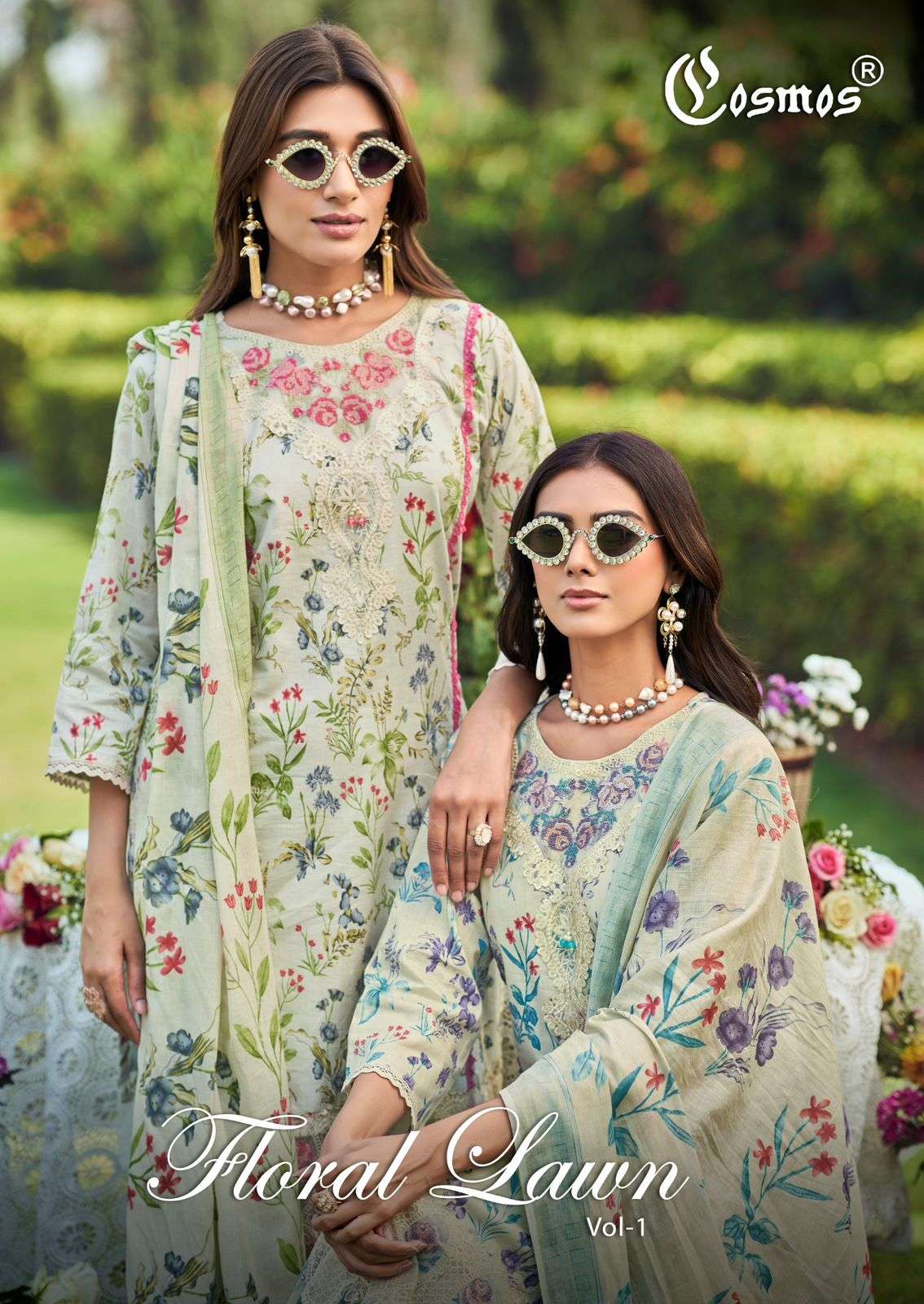 COSMOS FASHION FLORAL LAWN VOL 1 LAWN COTTON MULTI EMBROIDER...