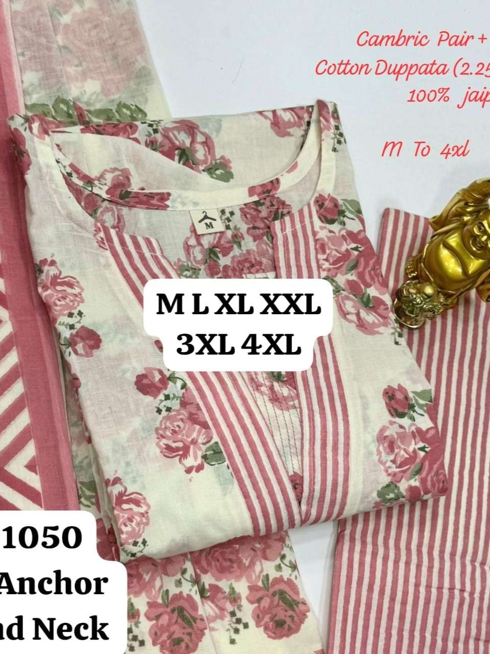 COTTON CAMBRIC JAIPUR 3 PCS PAIR SUIT FOR WOMEN SUMMER CLOTH...