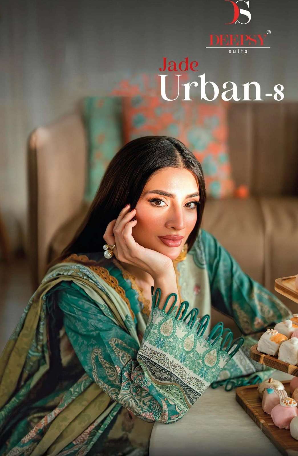 DEEPSY SUITS JADE URBAN LAWN 25 VOL 8 PAKISTANI NEW CLOTH CO...