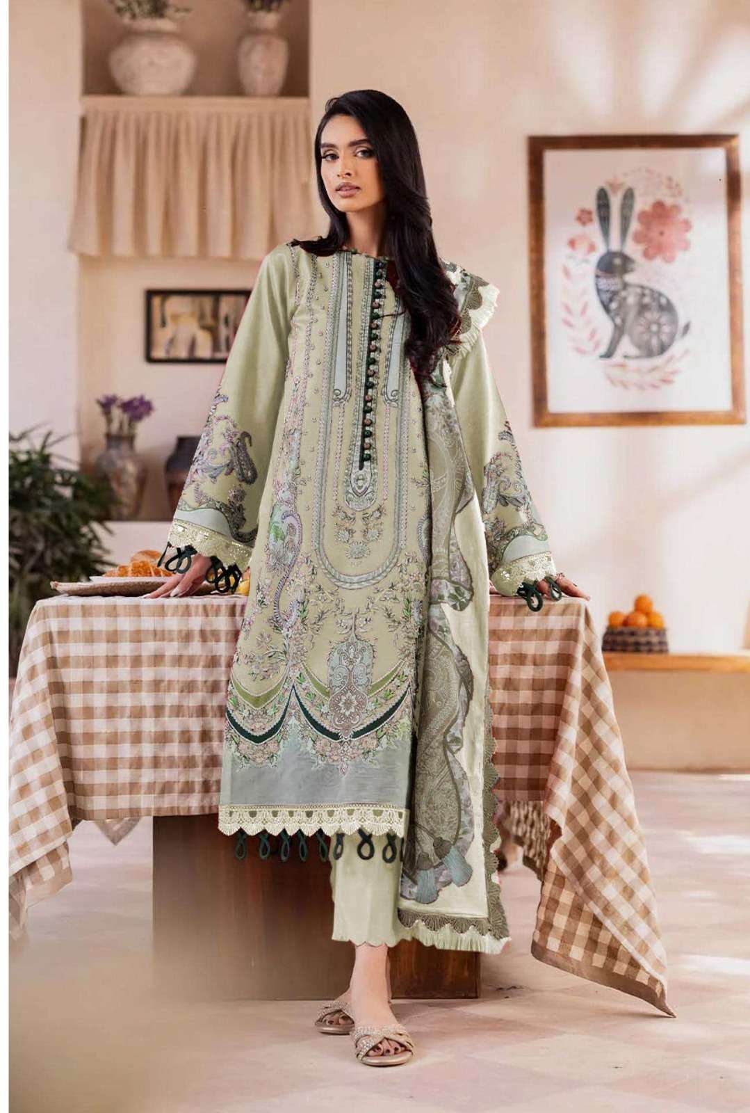 DEEPSY SUITS JADE URBANE LAWN 25 VOL 6 COTTON PATCH EMBROIDE...