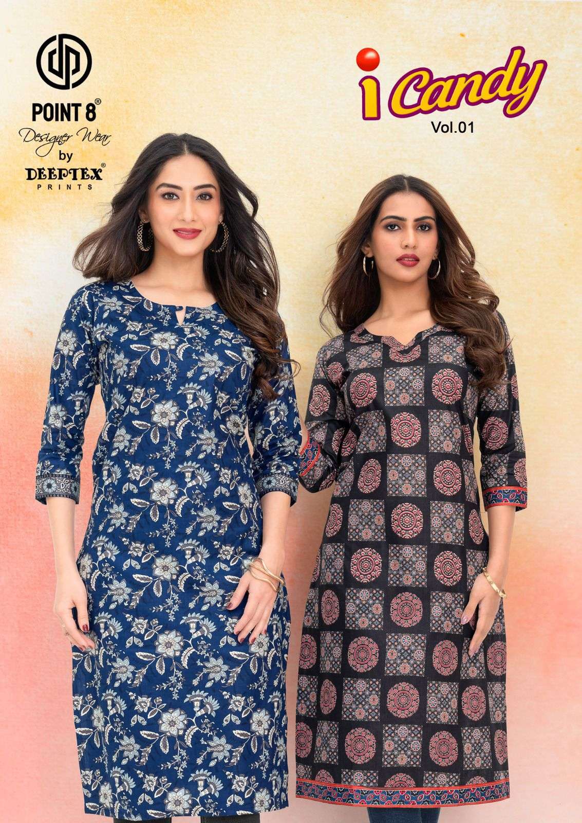 DEEPTEX CANDY FLOSS VOL 1 COTTON PRINTED STRAIGHT KURTIS COL...