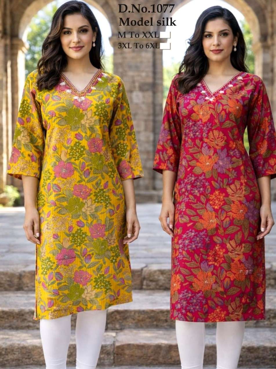 DESI LOOK VIRAL DESIGNER KURTI COLLECTION LOW RATE COMBO DEA...