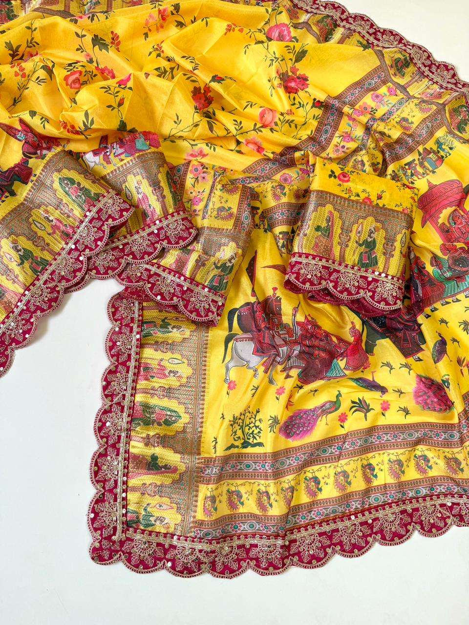 Designer and fancy with Dola Banarasi Weaving Fabric With Be...