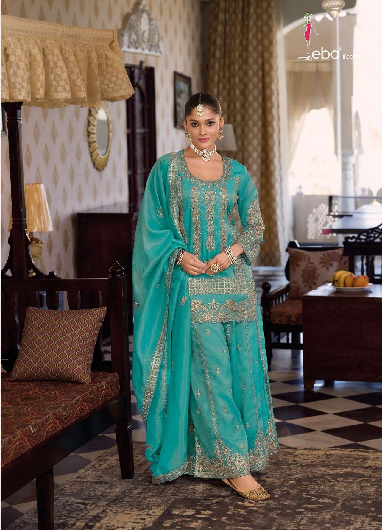 EBA LIFESTYLE AFRIN VOL 1 SIMER HEAVY EMBROIDERY READYMADE S...