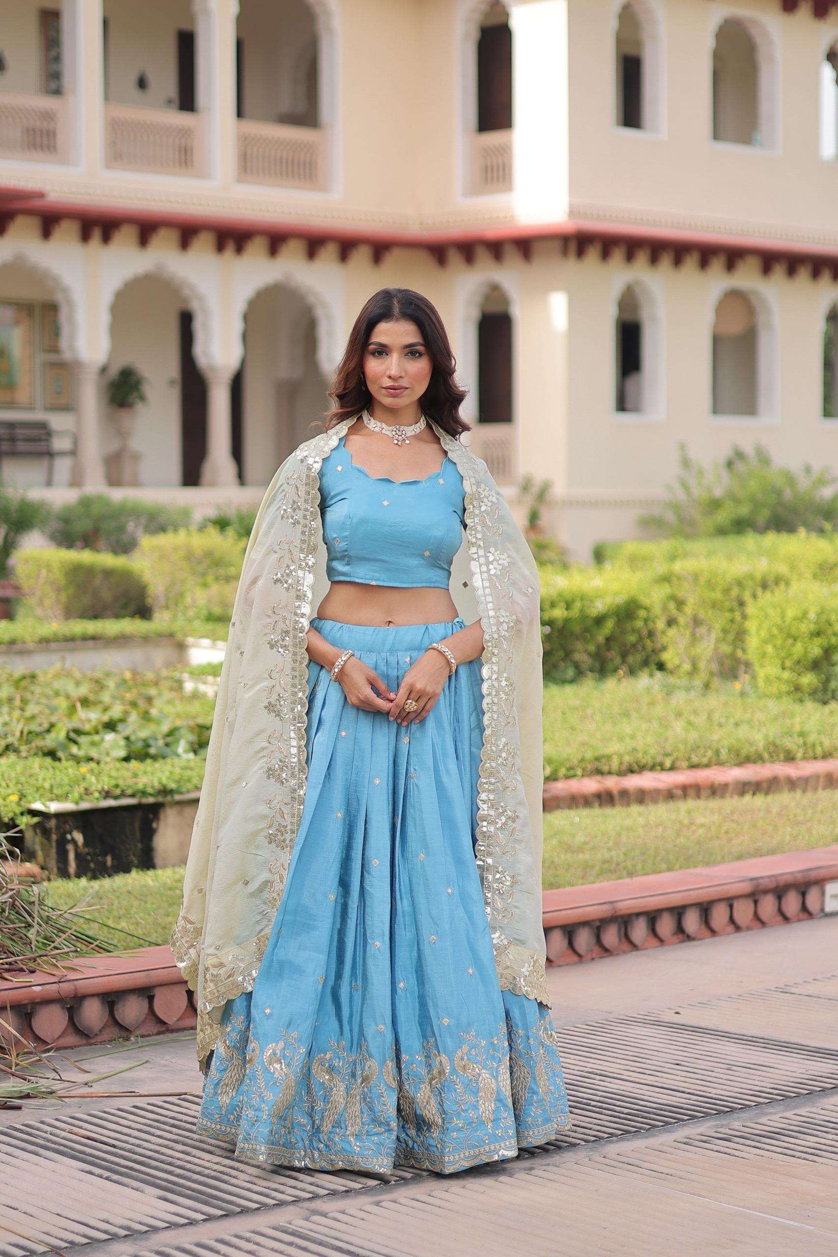 fancy and Premium Designer Sequins Embroidered Lehenga choli...