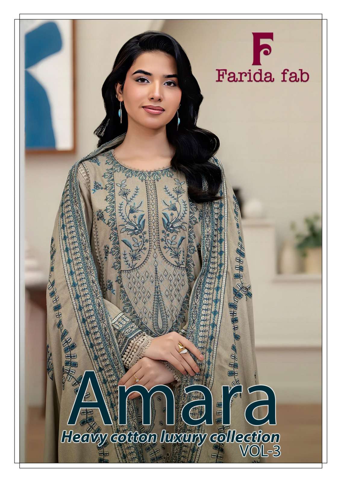 FARIDA FAB AMARA VOL 3 LAWN COTTON KARACHI PAKISTANI READYMA...