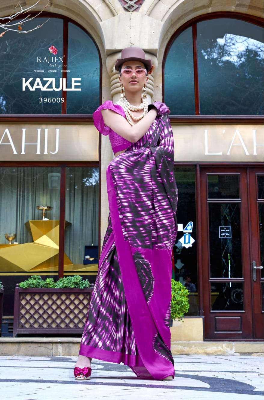 FASHIONABLE  RAJTEX FABRIC KAZULE CONTEMPORARY PRINT SATIN C...