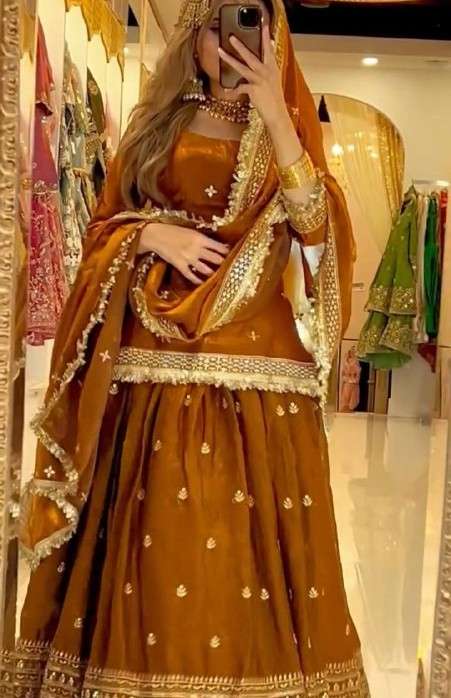 FESTIVAL AND PARTY WEAR SILK 9MM SEQUENCE TOP LEHENGA & DUPA...