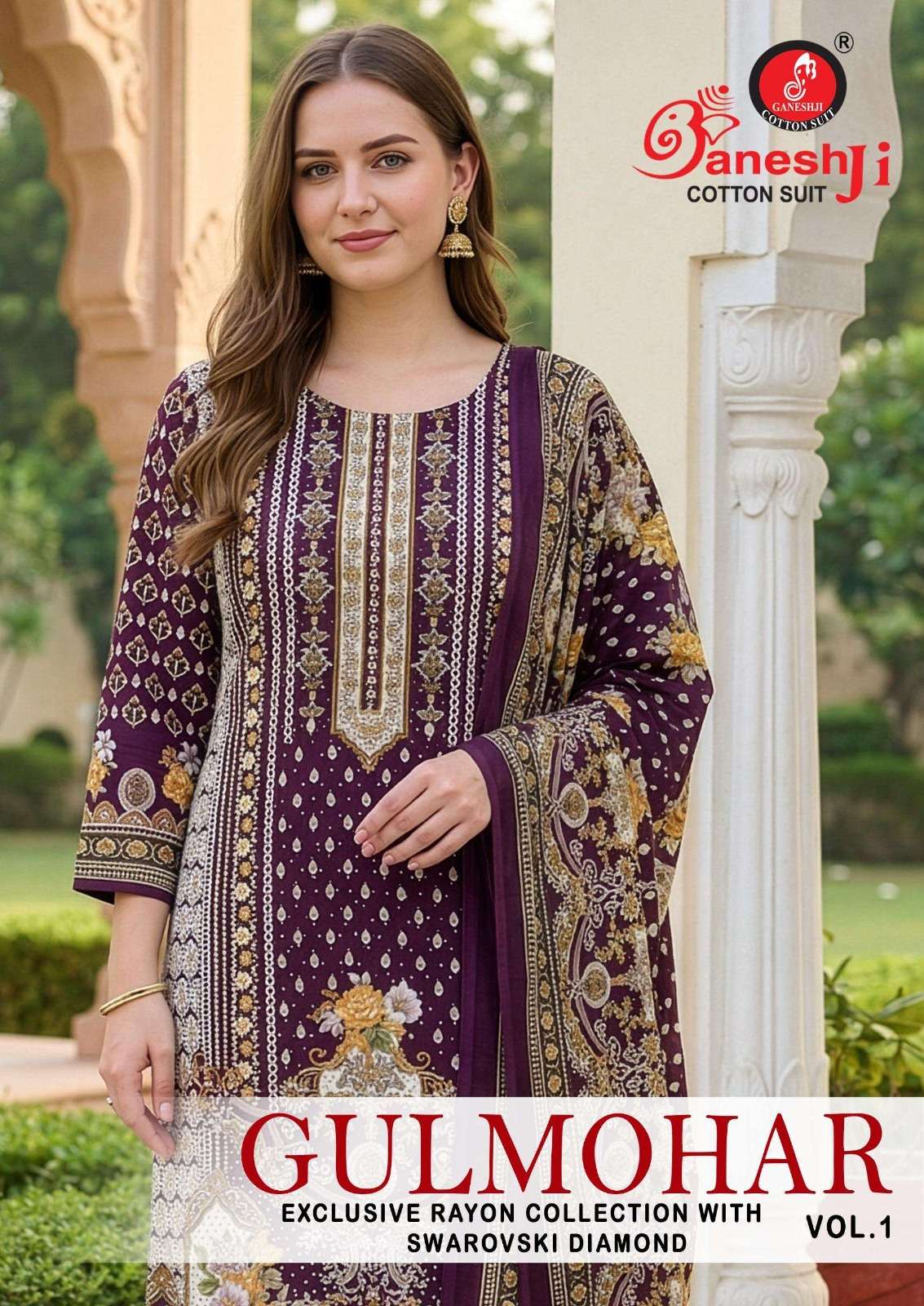 GANESHJI GULMOHAR VOL 1 RAYON PAKISTANI PRINT SUIT FOR WOMEN...