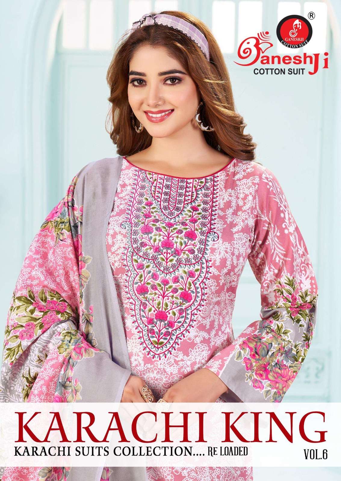 GANESHJI KARACHI KING VOL 6 SOFT COTTON PAKISTANI PRINTS SUI...