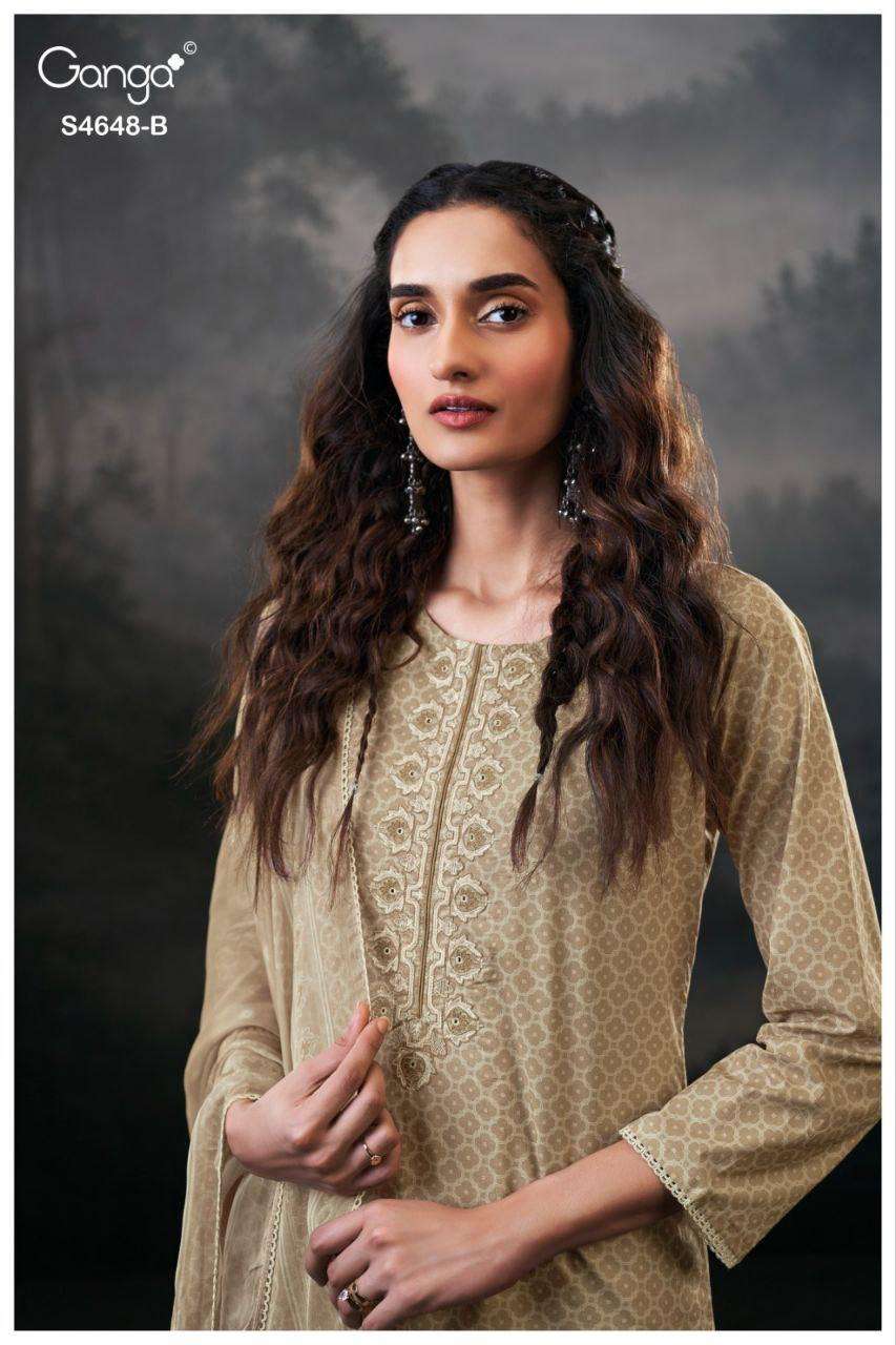 GANGA DVIRA 4648 COTTON PRINTED WITH EMBROIDERY SALWAR KAMEE...