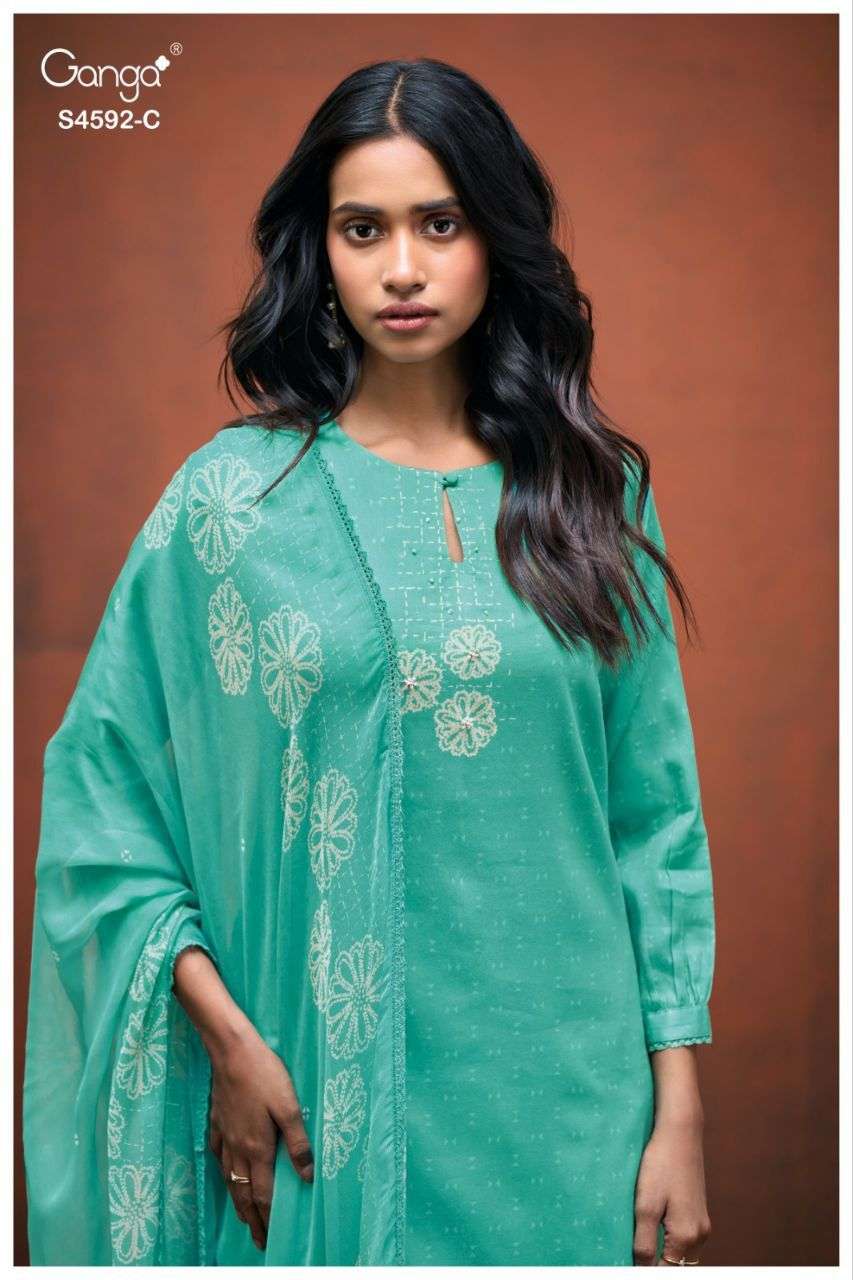GANGA GIREL 4592 COTTON SATIN PRINTED SUIT FOR SIMILAR LOOK ...