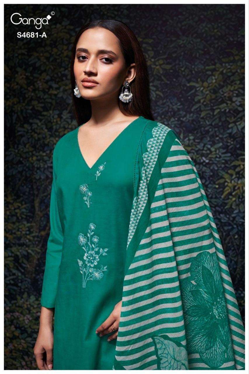 GANGA HRIDIKA 4681 MUL SOLID COLOR AND WORK UNSTITCH SALWAR ...