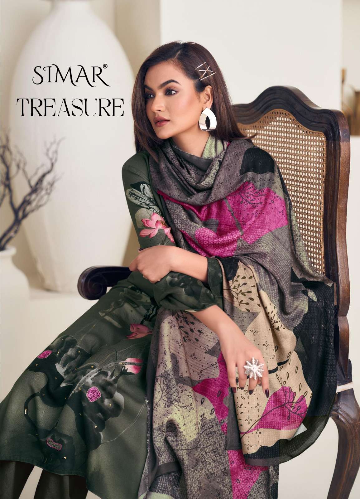 GLOSSY TREASURE 8061 COLOURS DARK FLOWER DESIGN SALWAR SUIT ...