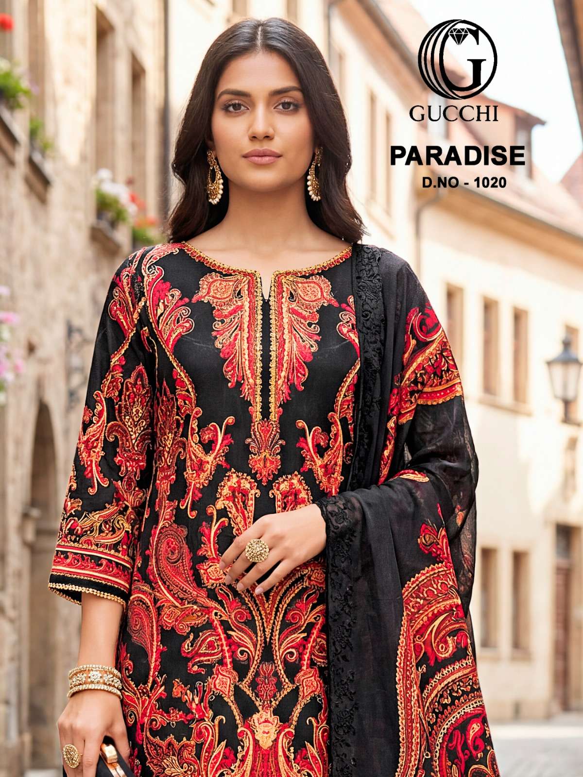 GUCCHI PARADISE 1020 VISCOSE MUSLIN DIGITAL PRINT SALWAR KAM...