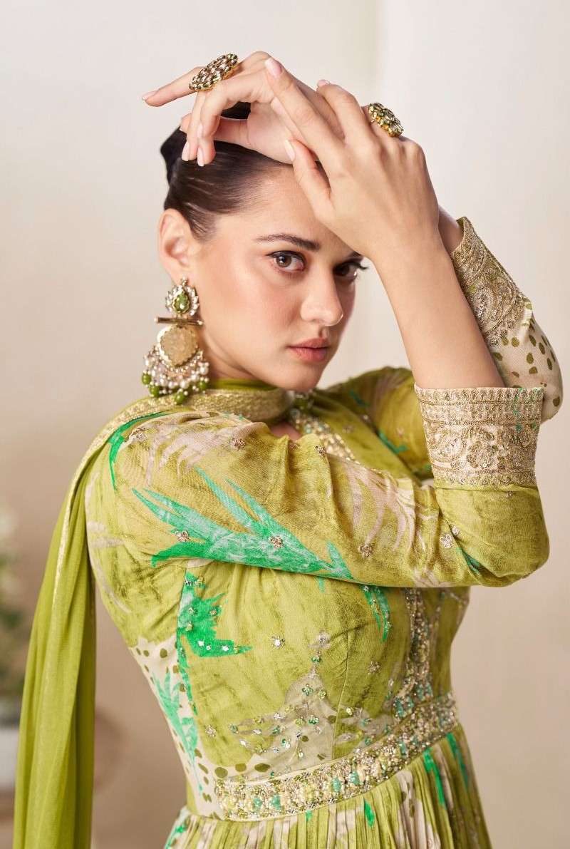 GULKAYRA DESIGNER RUSHIKA LUXURY CHINON FABRIC HEAVY WORK GO...