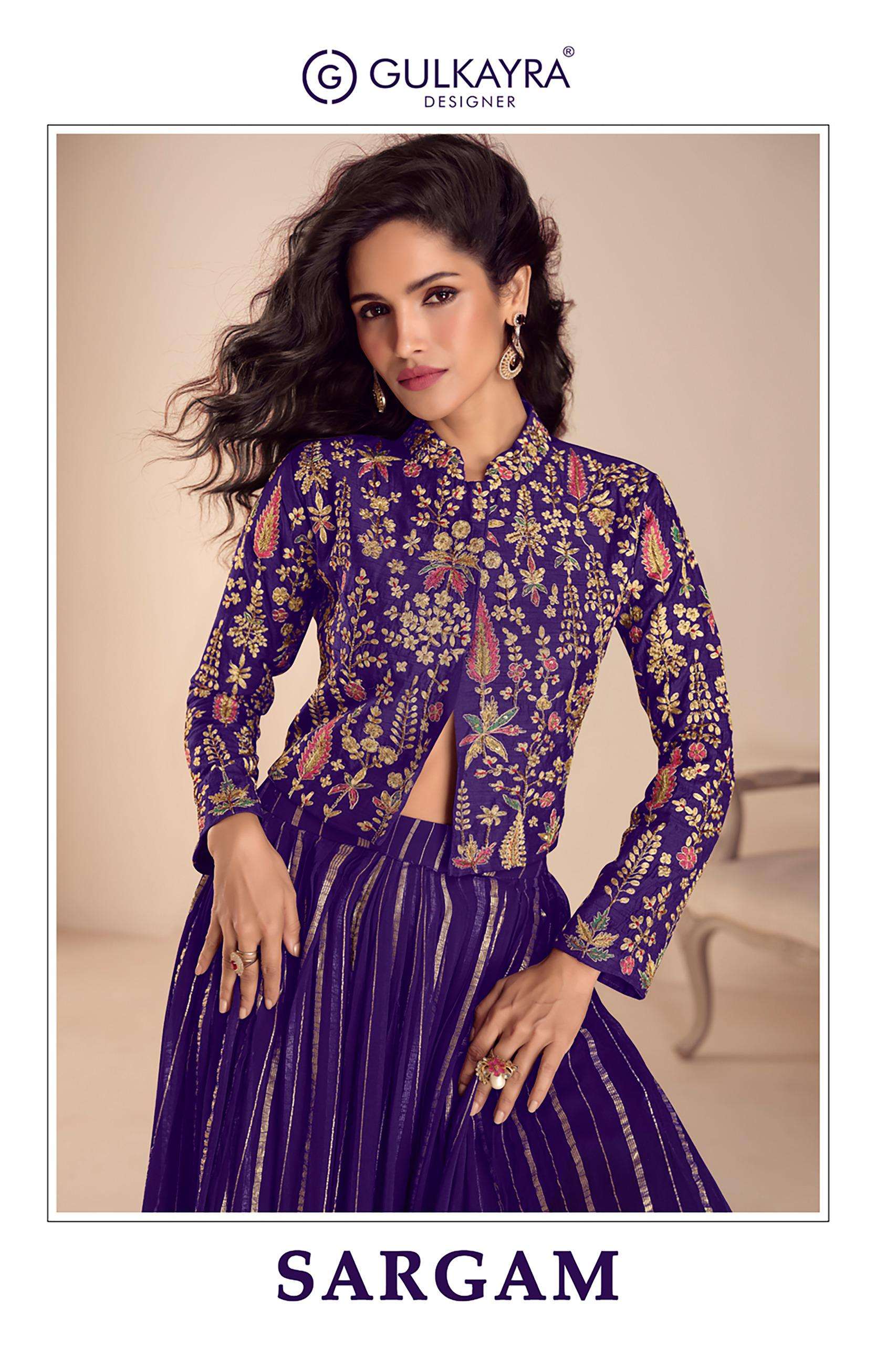 GULKAYRA DESIGNER SARGAM VICHITRA SILK TOP PALAZZO AND DUPAT...