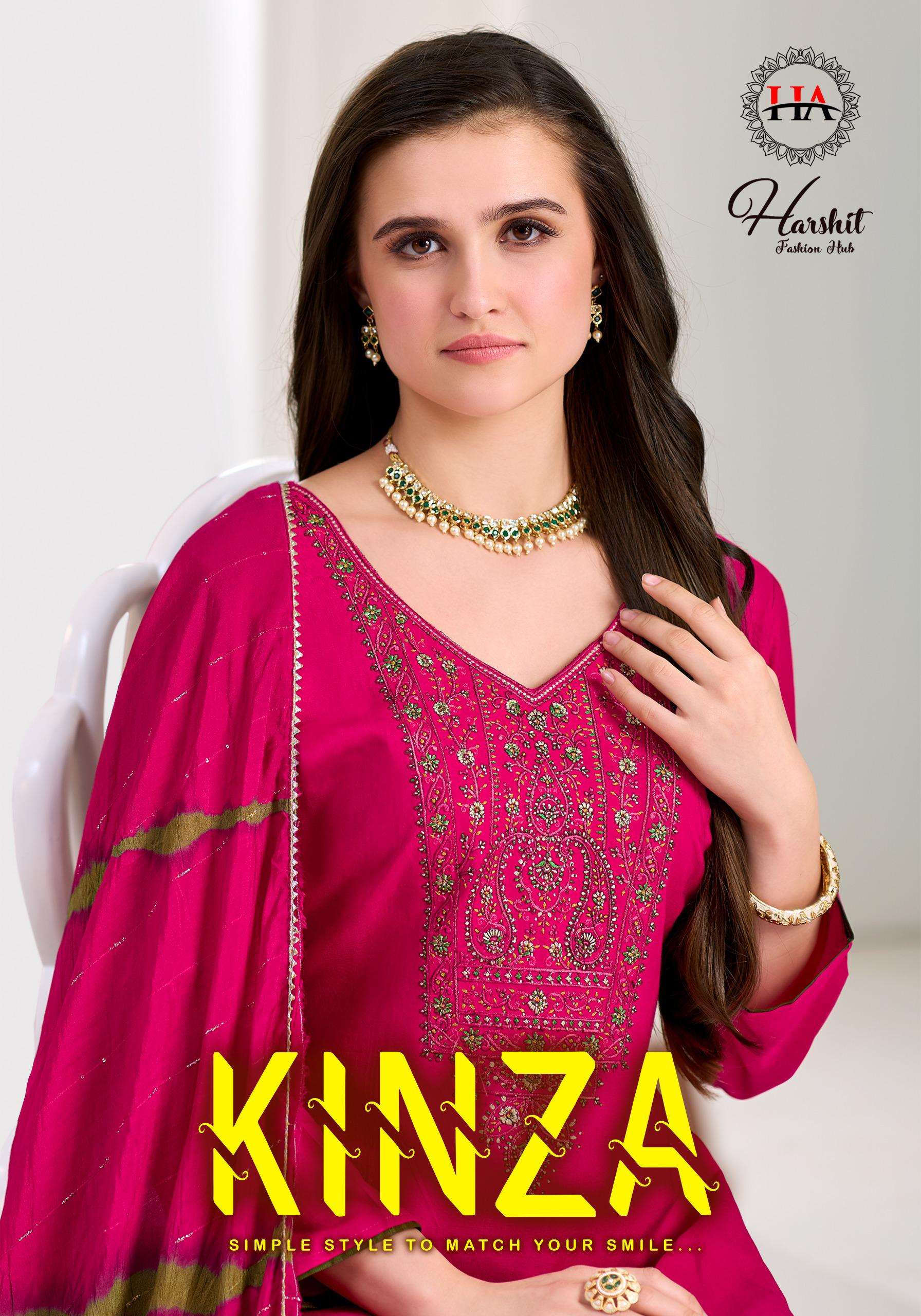 HARSHIT FASHION KINZA RAYON SULB FANCY EMBROIDERY LADIES SUI...