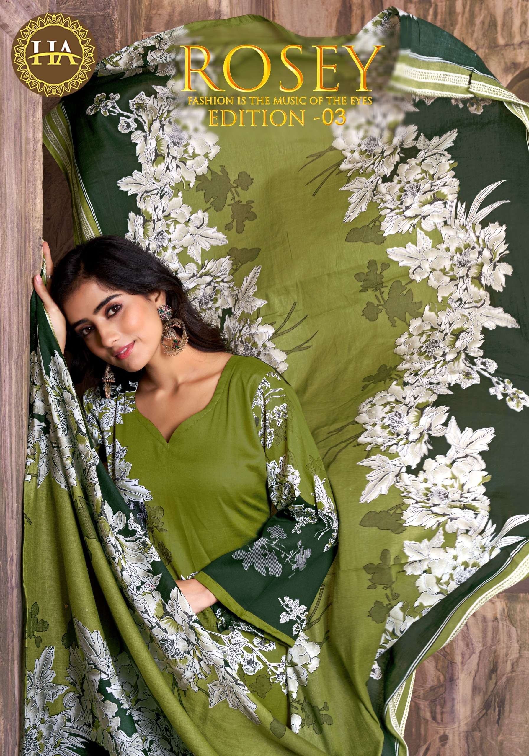 HARSHIT FASHION ROSEY VOL 3 ZAM DISCHARGE PRINT FLOWER UNSTI...