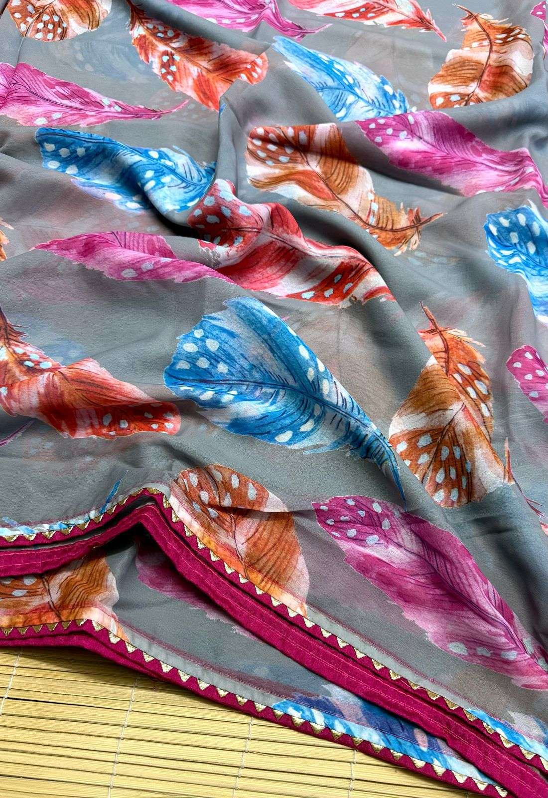 Hurr Heavy Georgette fabric With beautiful Flower Print And ...