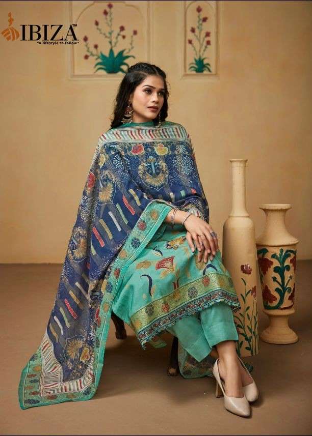 IBIZA FASHION STORY GUCCI SILK FOIL PRINT SALWAR KAMEEZ COMF...