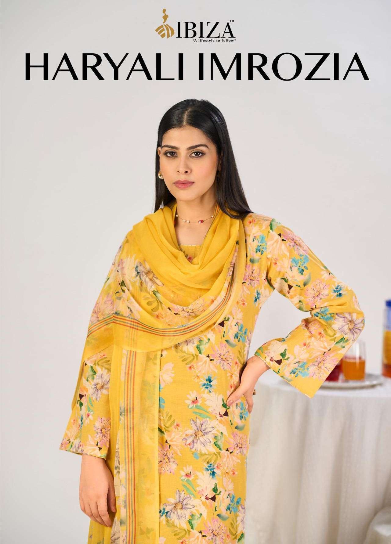 IBIZA HARYALI IMROZIA LILEN DIGITAL PRINT SUIT FOR WOMEN CEL...