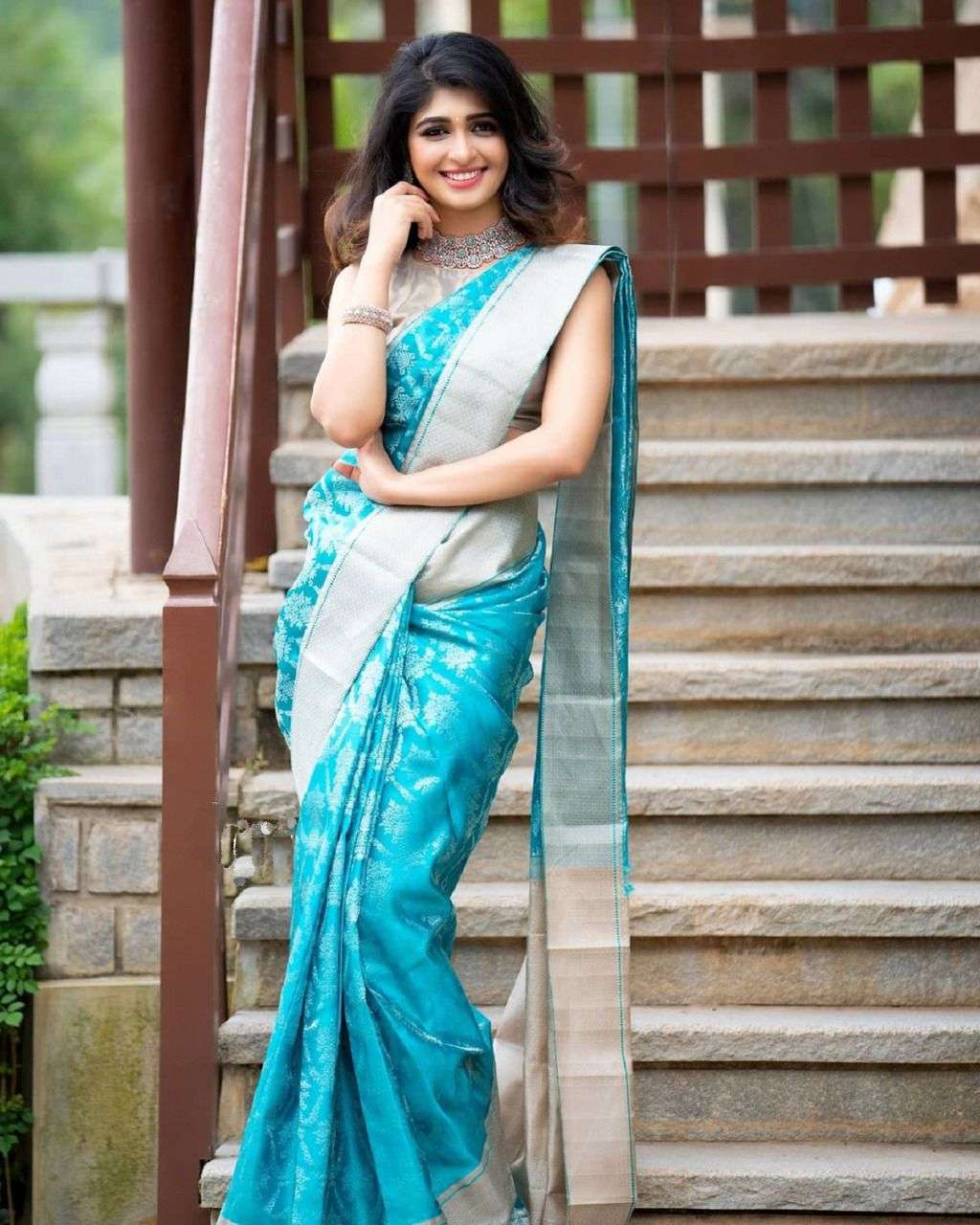 ICONIC AND SIMPLE SOFT LICHI SILK FABRIC PARTY WEAR SAREE WH...