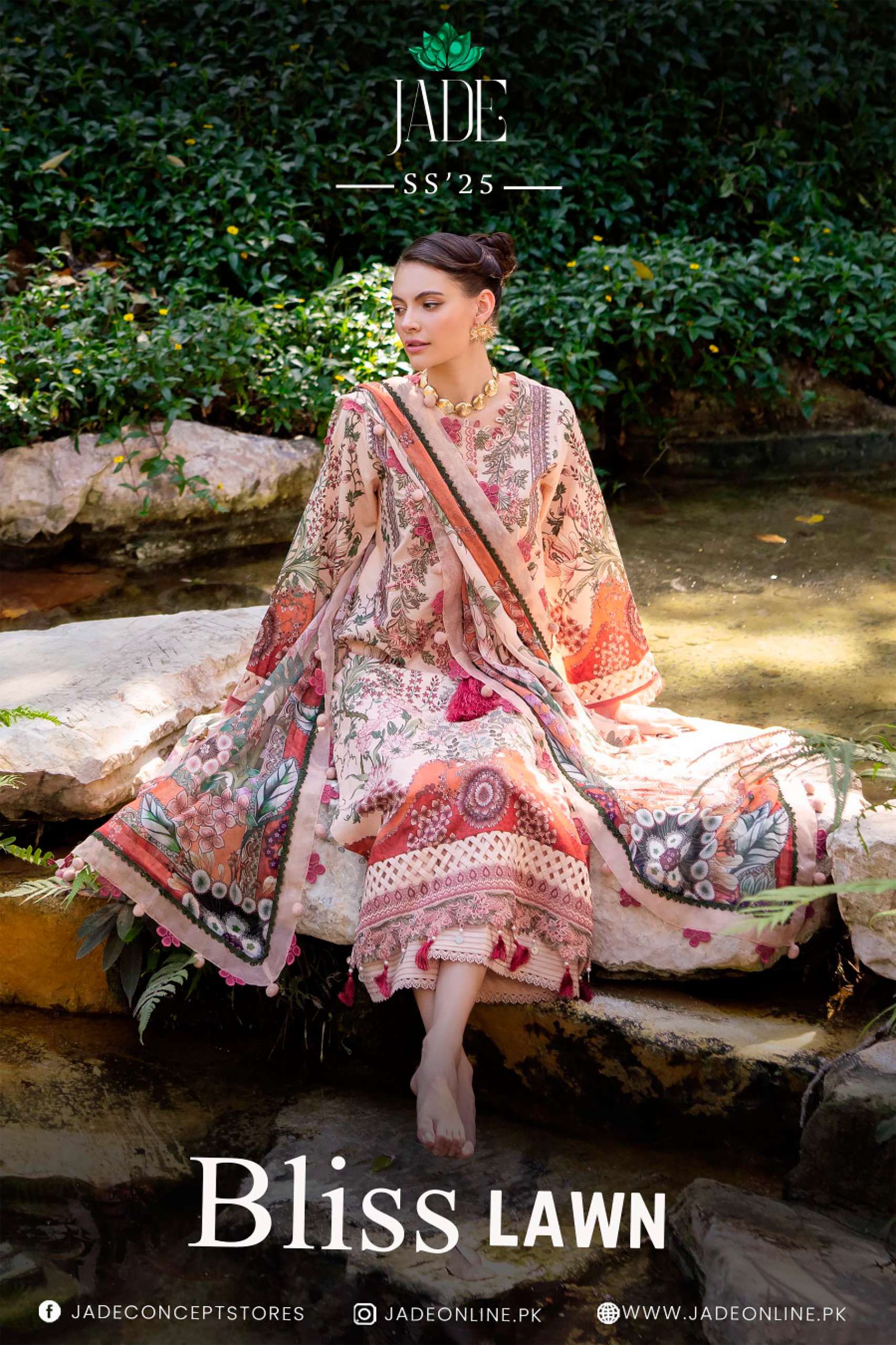 JADE BLISS LAWN COLLECTION PAKISTANI TOP INDIAN BRAND MATERI...