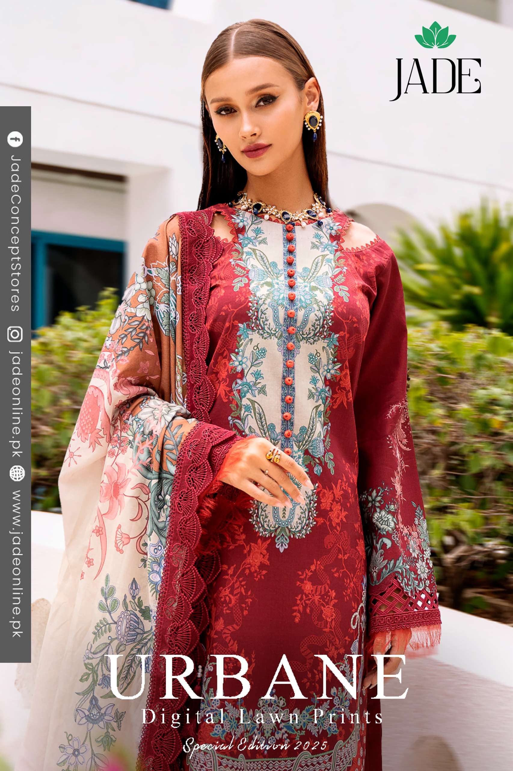 JADE URBANE NEW PATTERN PAKISTANI OUTFIT THIS EID COTTON LAW...