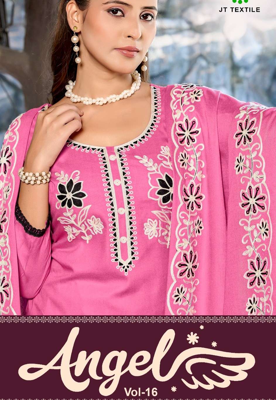 JAMATMAL ANGEL 16 RAYON FABRICS WITH EMBROIDERY SALWAR KAMEE...