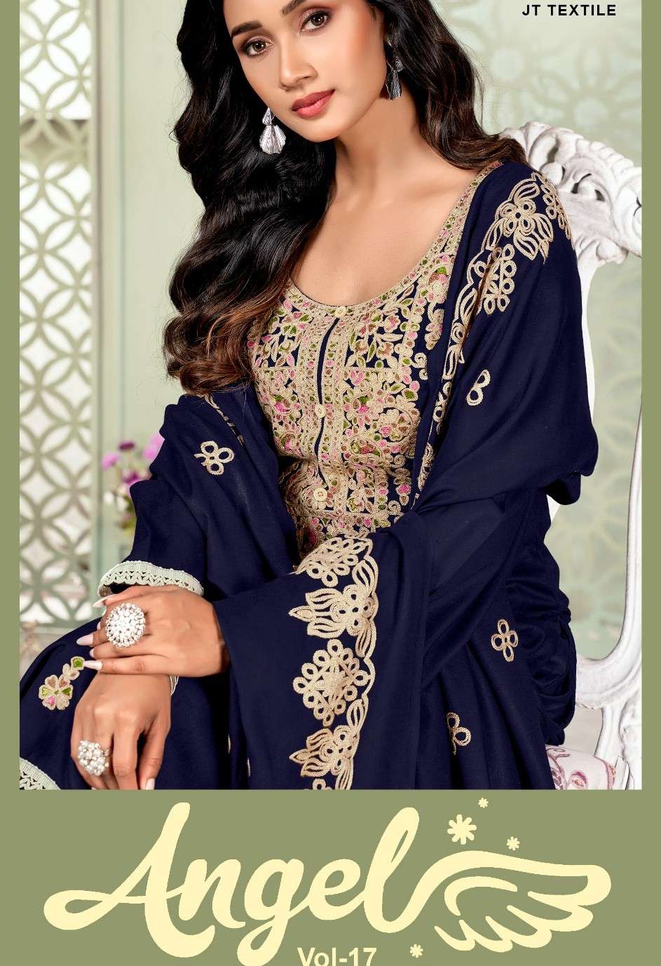 JAMATMAL ANGEL VOL 17 UNIQUE CLOTHING RAYON FABRIC EMBROIDER...